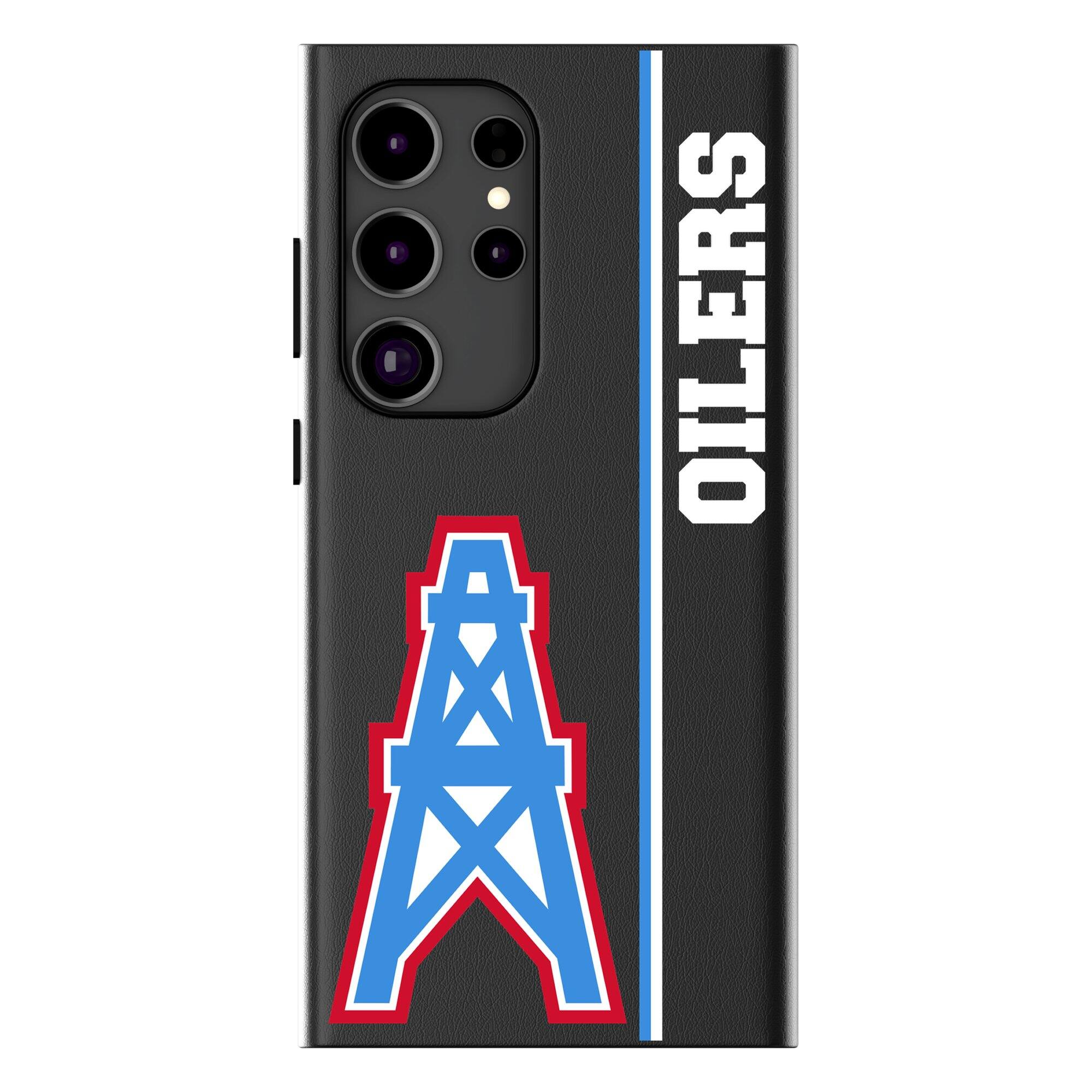 Front. Keyscaper - Houston Oilers Gridiron Classics Galaxy Magnetic Bump Case - S25 Ultra - Black.