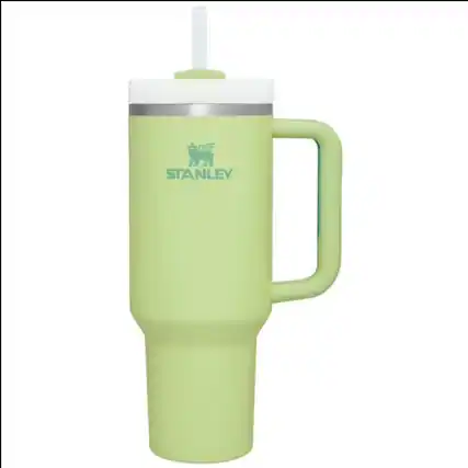 Front. Stanley - Stanley Quencher H2.0 Tumbler with Handle & Straw 40oz Water Bottles - Bright Yellow/Green.
