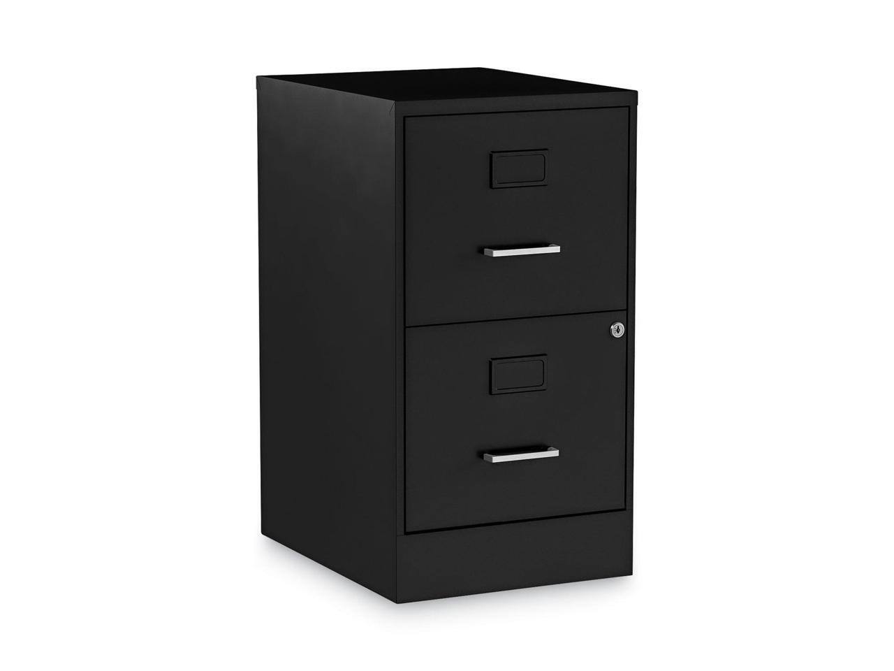 Alt View 1. Alera - Alera Soho Vert 2-Drawer File Cabinet, Blk, 14" x 18" x 24.1", EA (ALESVF1824BL).