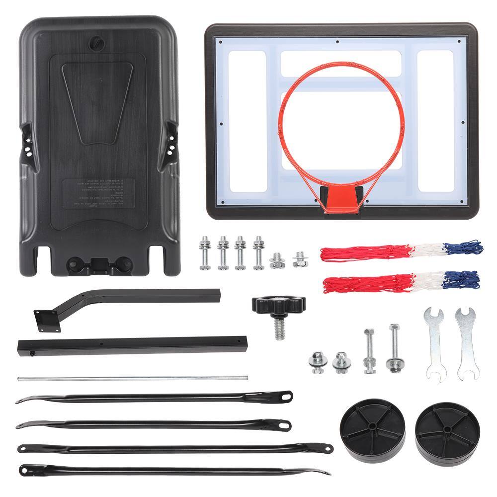 Back. Winado - Poolside Basketball Hoop, Adjustable Height 45-53" Swimming Pool Upgraded Portable Basketball Hoop Stand with Fillable B - Black.