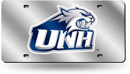 Rico Industries - New Hampshire UNH Wildcats Mirrored Laser Cut License Plate Laser Tag - Multi
