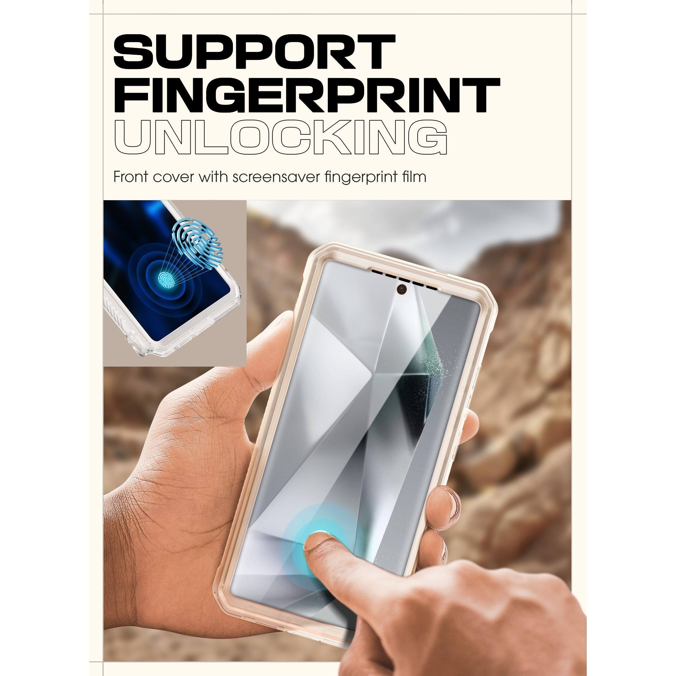 SUPPORT FINGERPRINT UNLOCKING

Front cover with screensaver fingerprint film