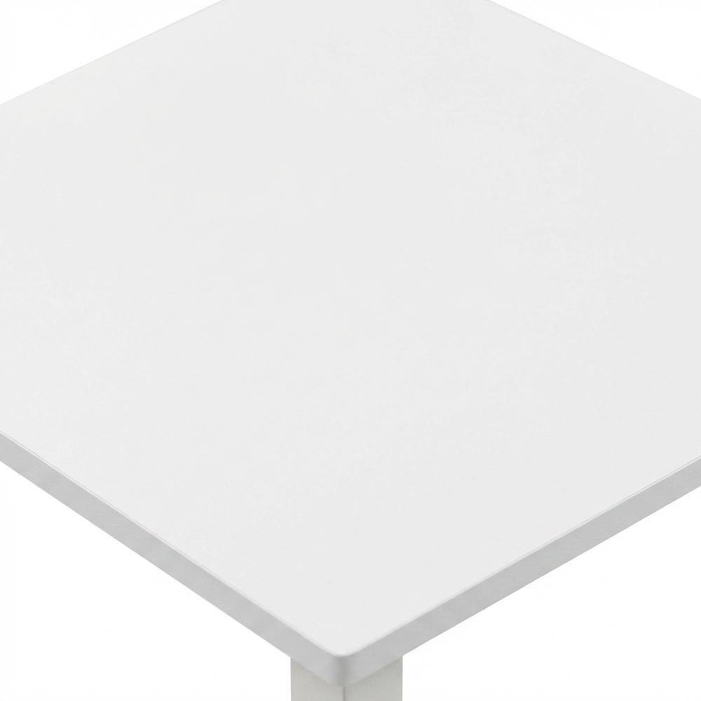 Alt View 1. FurniFact - Small White End Table with Contemporary Design and Solid Construction - White/White.