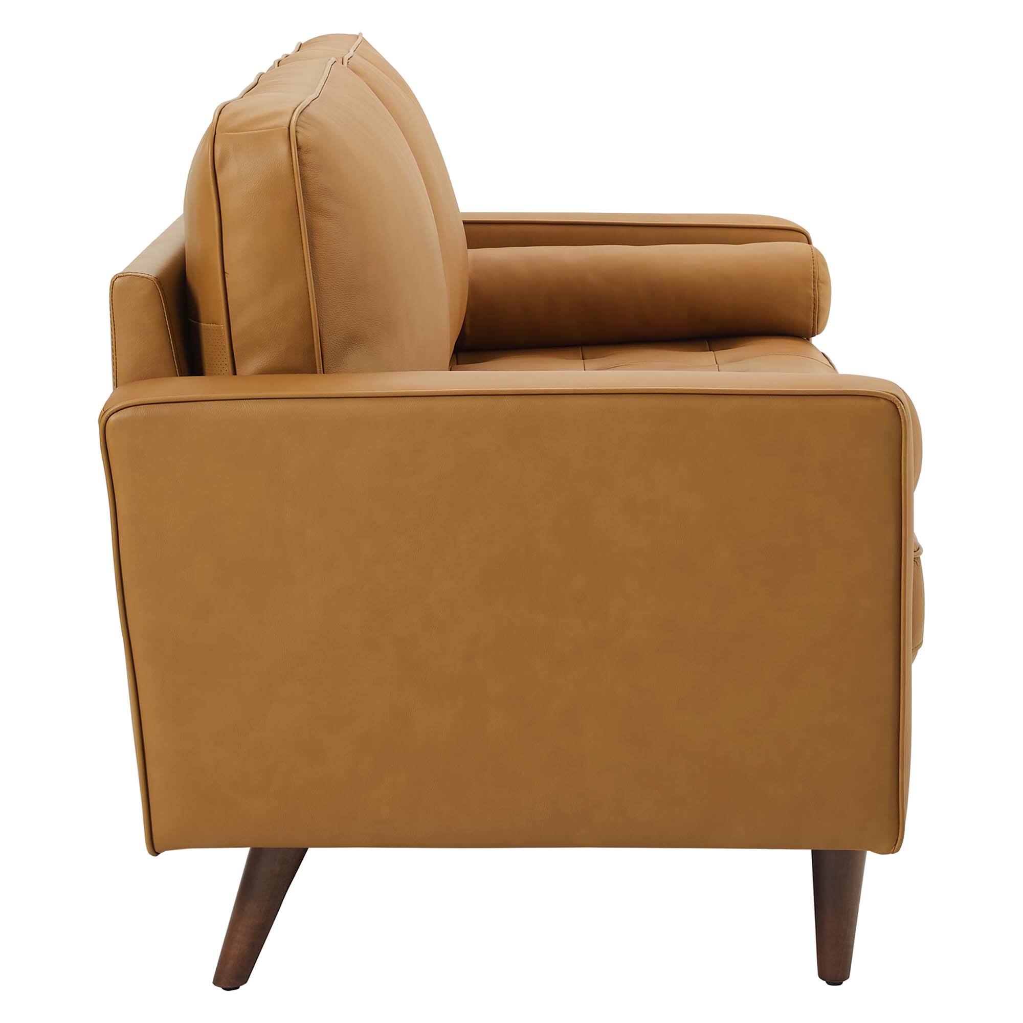 Alt View 2. Modway - Valour Leather Sofa by Modway - Tan.