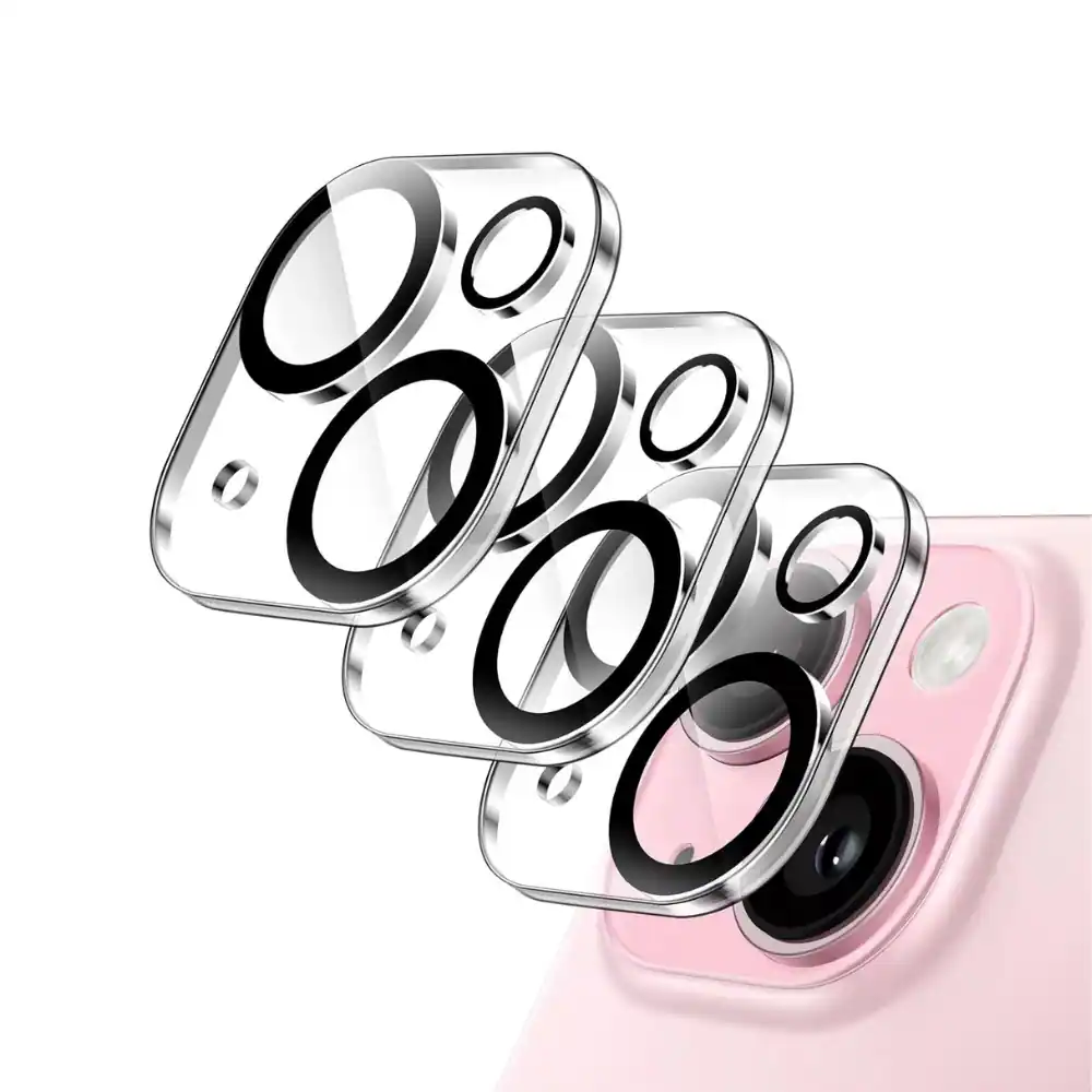 Front. Qixxronics - 3PCS for iPhone 13 Camera Lens Protector Tempered Glass Compatible with iPhone 13 [3-Pack] - Clear.