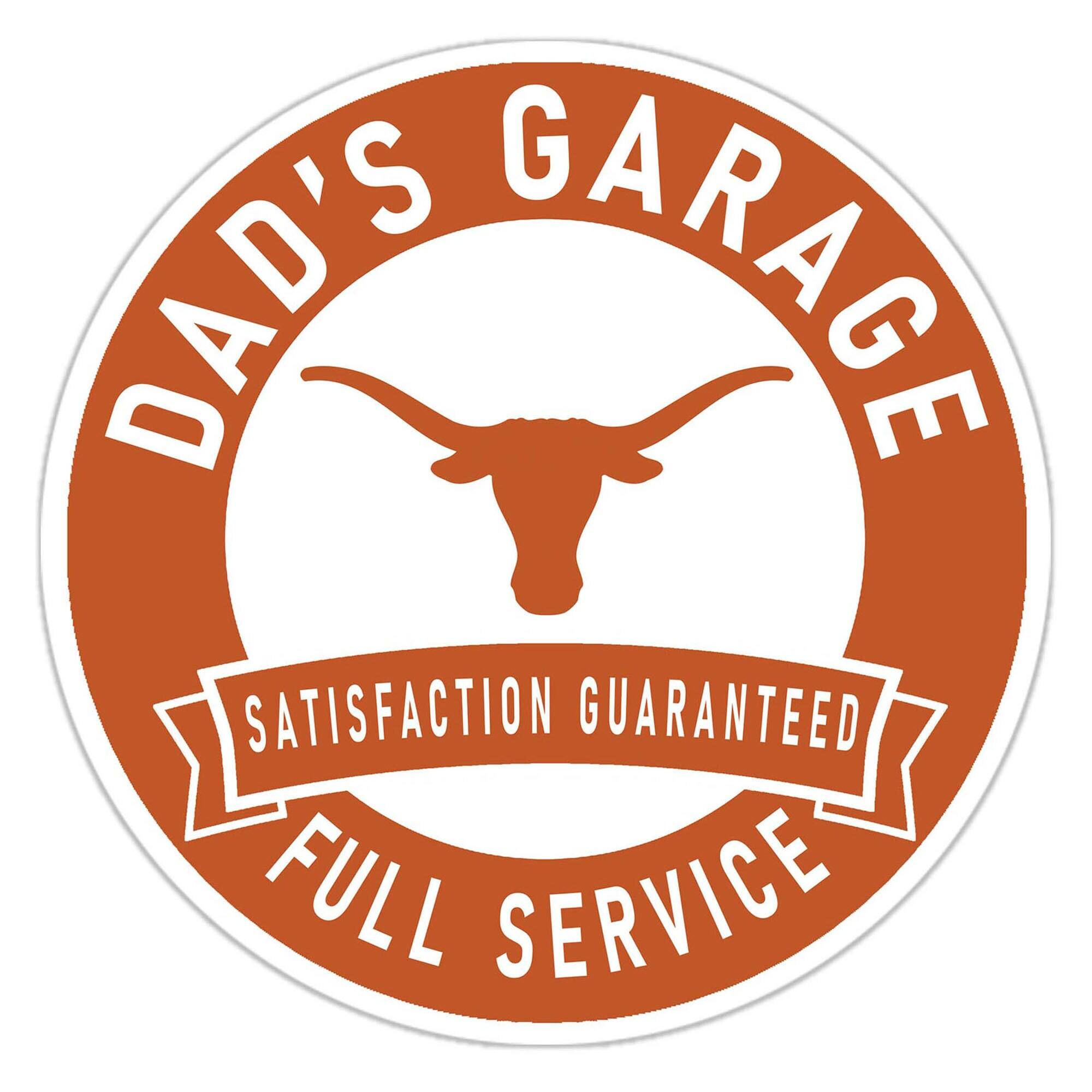 Texas Longhorns 16" Dad's Garage Wood Sign