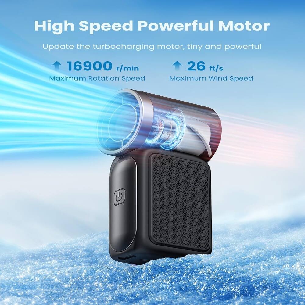 High Speed Powerful Motor  
Update the turbocharging motor, tiny and powerful  
16900 r/min Maximum Rotation Speed  
26 ft/s Maximum Wind Speed