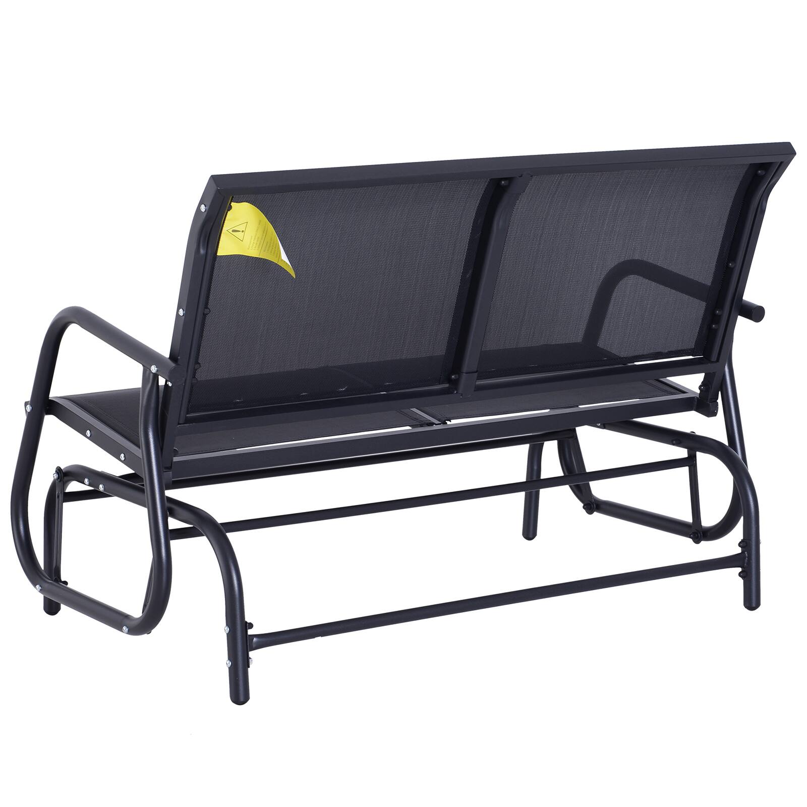 Alt View 7. Chateau Abodes - 2-Person Outdoor Glider Bench, Double Swing Chair with Powder-Coated Steel Frame for Patio, Backyard & Porch - Black.