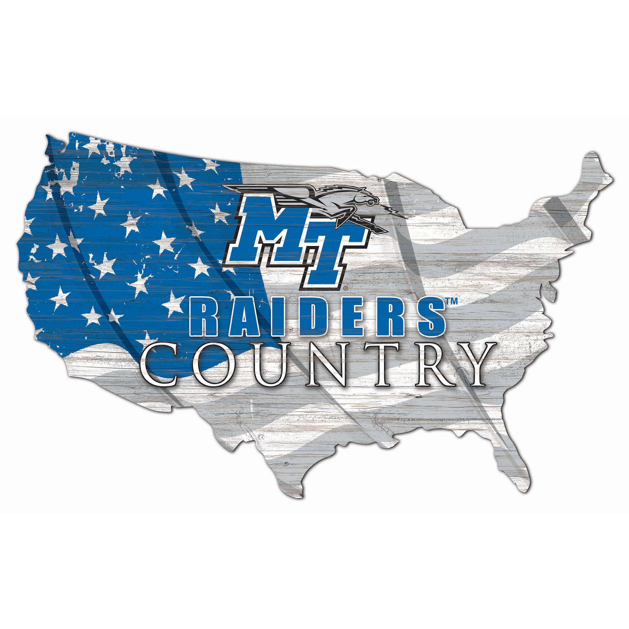 MTSU Blue Raiders USA Flag Cutout Sign