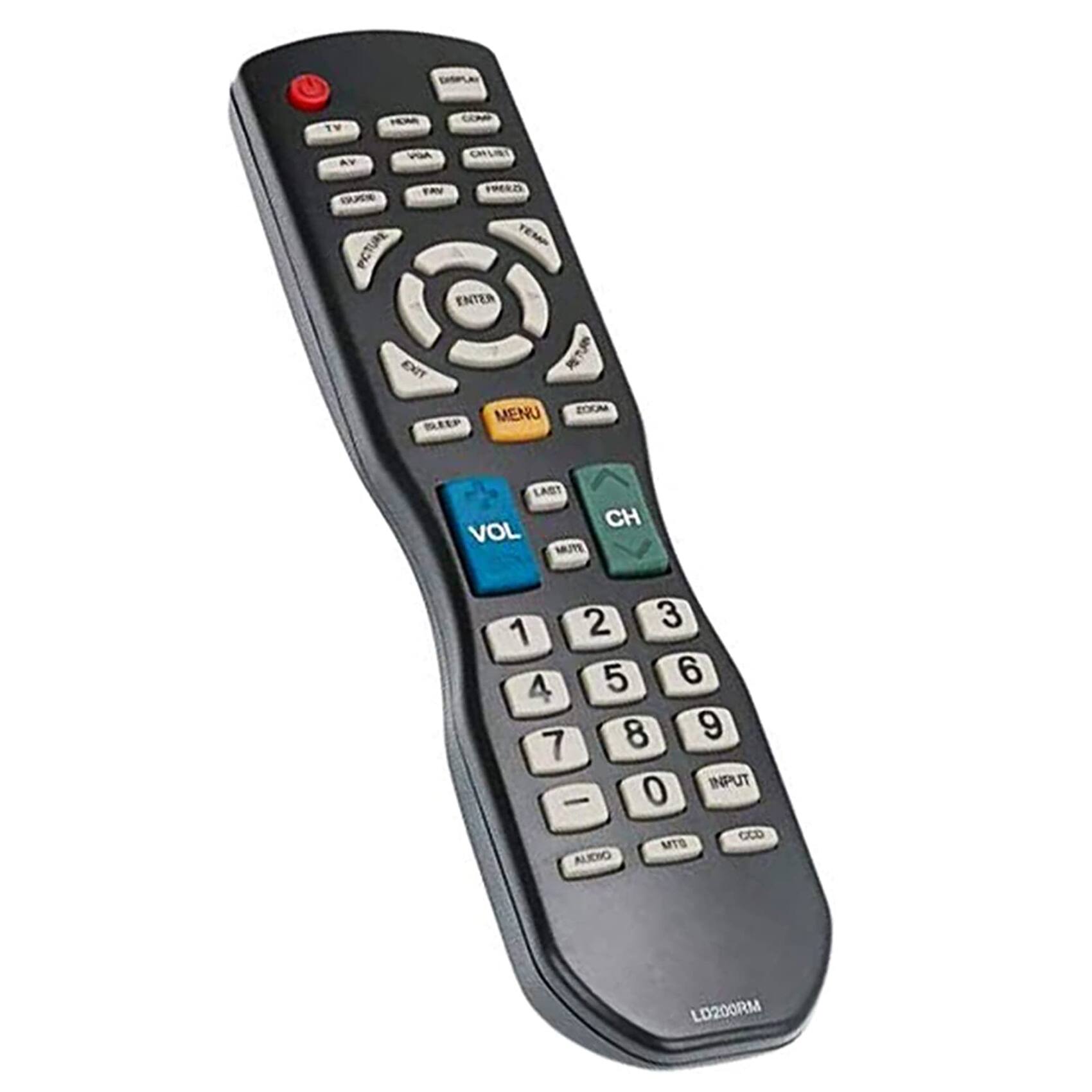 DISPLAY

HDMI
COMP
AV
NN
CHISINI
VAY FREEZA - PICTURE ENTER EXIT MENU ZOOM SUP
LAST CH VOL NUTE
2 3 1 5 6 4 8 9 7 0 INPUT - CCO MTS AUDIO
LD200RM
