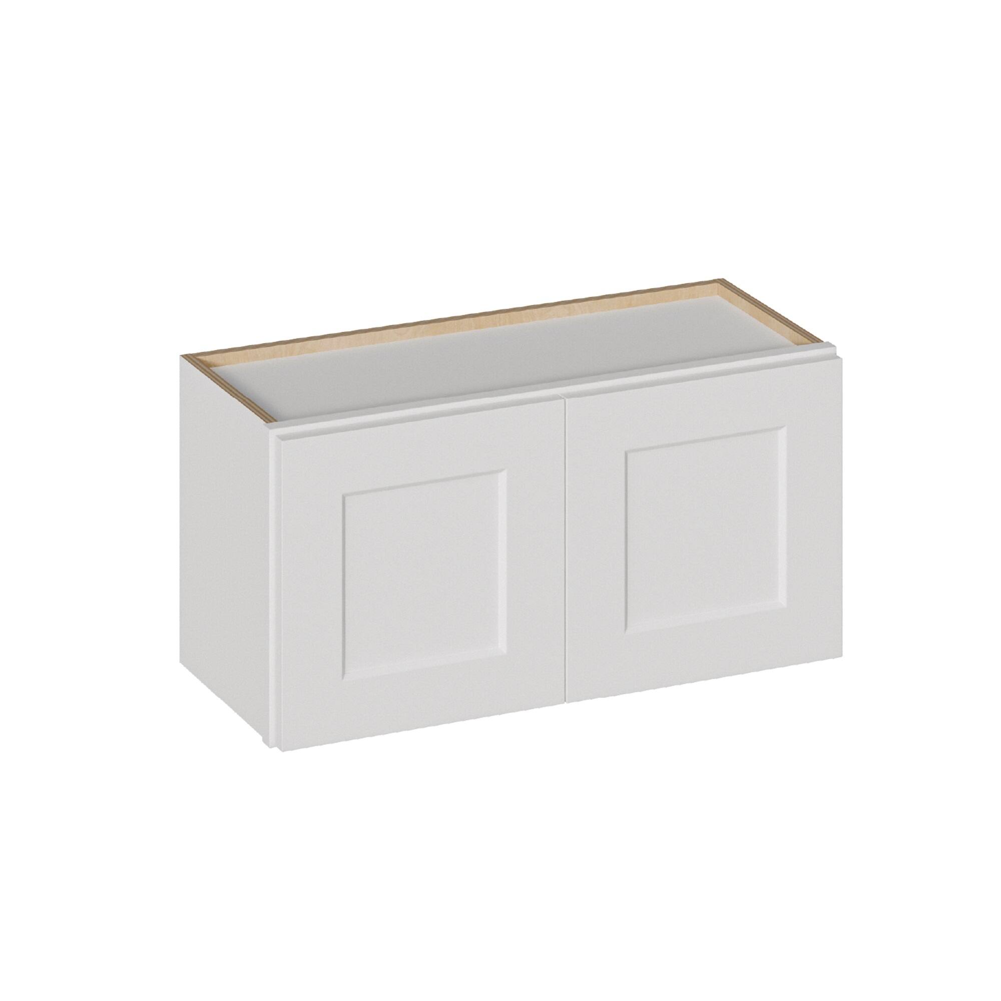 Alt View 2. Boyel Living - White Shaker Wall Cabinet with RTA 30-in L x 12-in W x 18-in H for Kitchen Bathroom Laundry Garage - White.