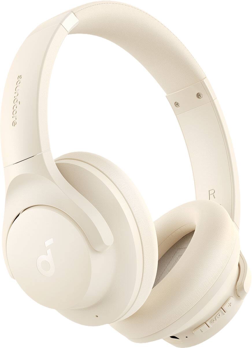 Angle. Anker - Anker Soundcore Q20i Plus Over-the-Ear Bluetooth Wireless & Wired Headphones - White.