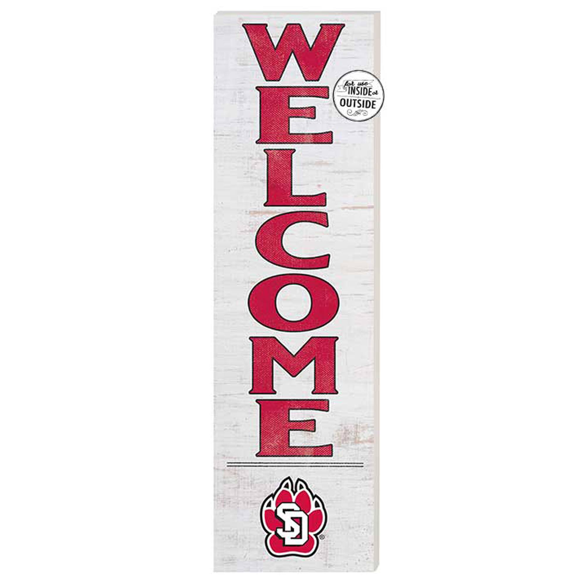 White South Dakota Coyotes 10'' x 35'' Indoor/Outdoor Welcome Sign