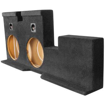 Left. NVX - 2007-2017 Toyota Tundra Double Cab - Custom-Fit Empty Dual 12" Sealed Subwoofer Enclosure - Black.