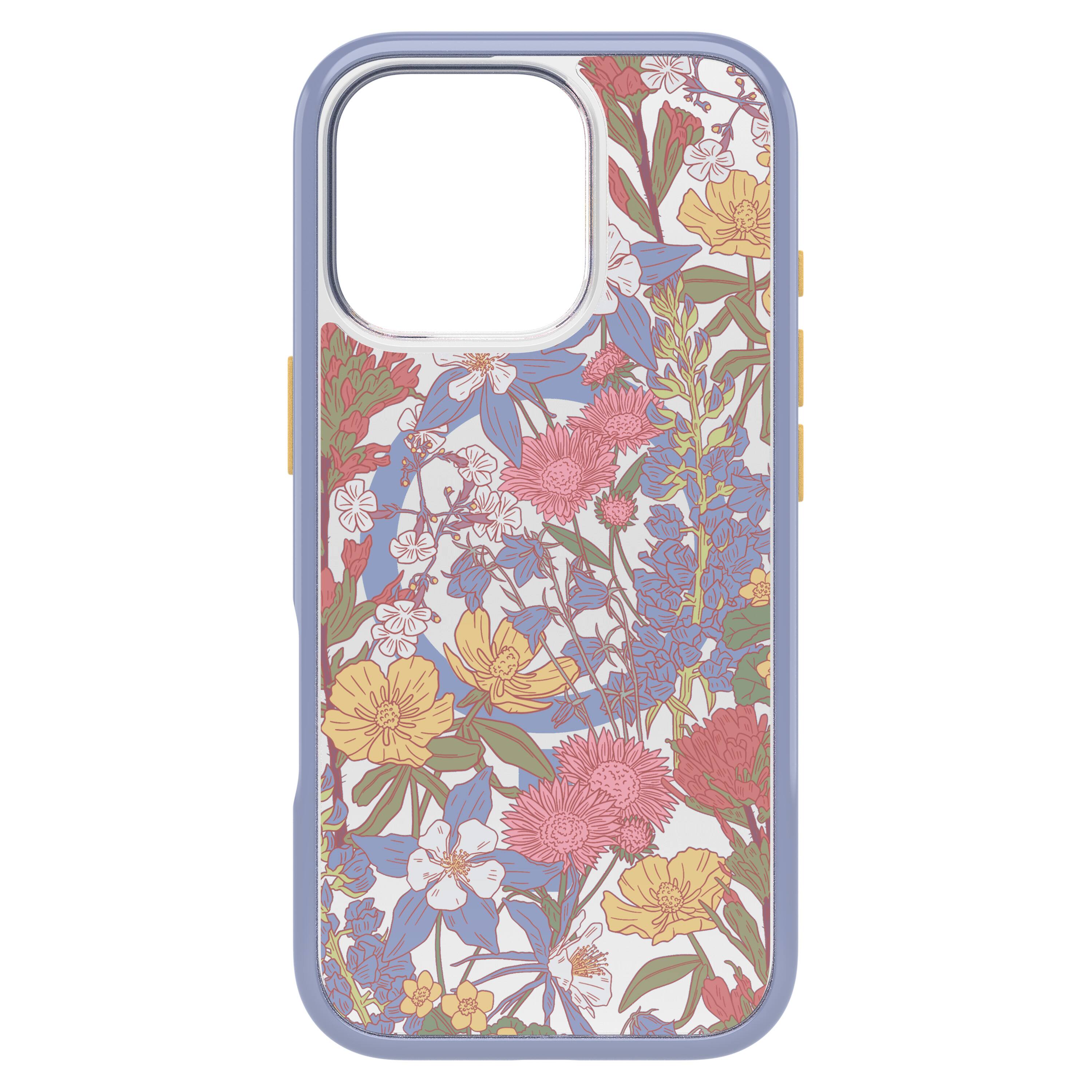 Angle. OtterBox - Symmetry Series Hard Shell for MagSafe for Apple iPhone 16 Pro - Wildflowers.