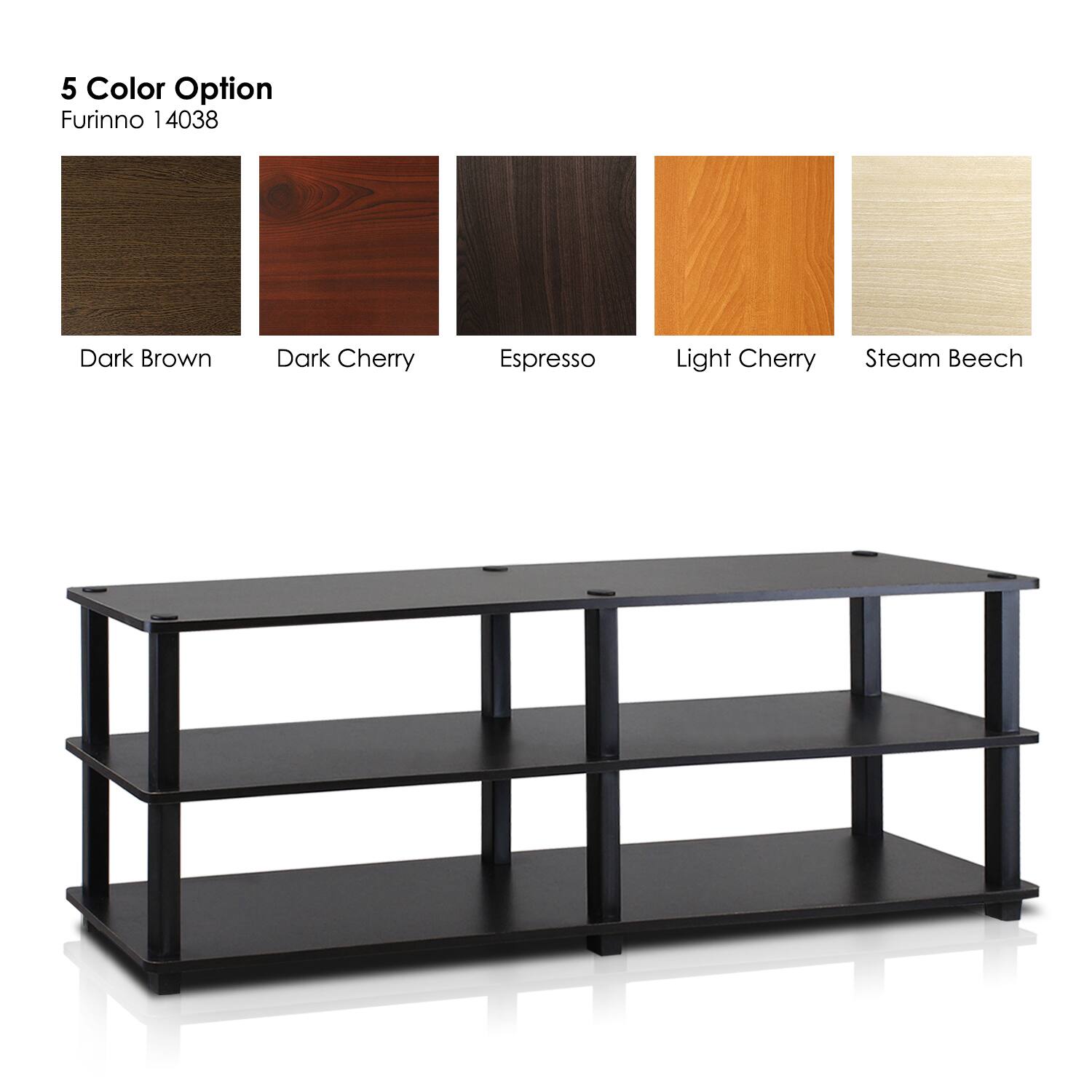 5 Color Option  
Furinno 14038  

- Dark Brown  
- Dark Cherry  
- Espresso  
- Light Cherry  
- Steam Beech