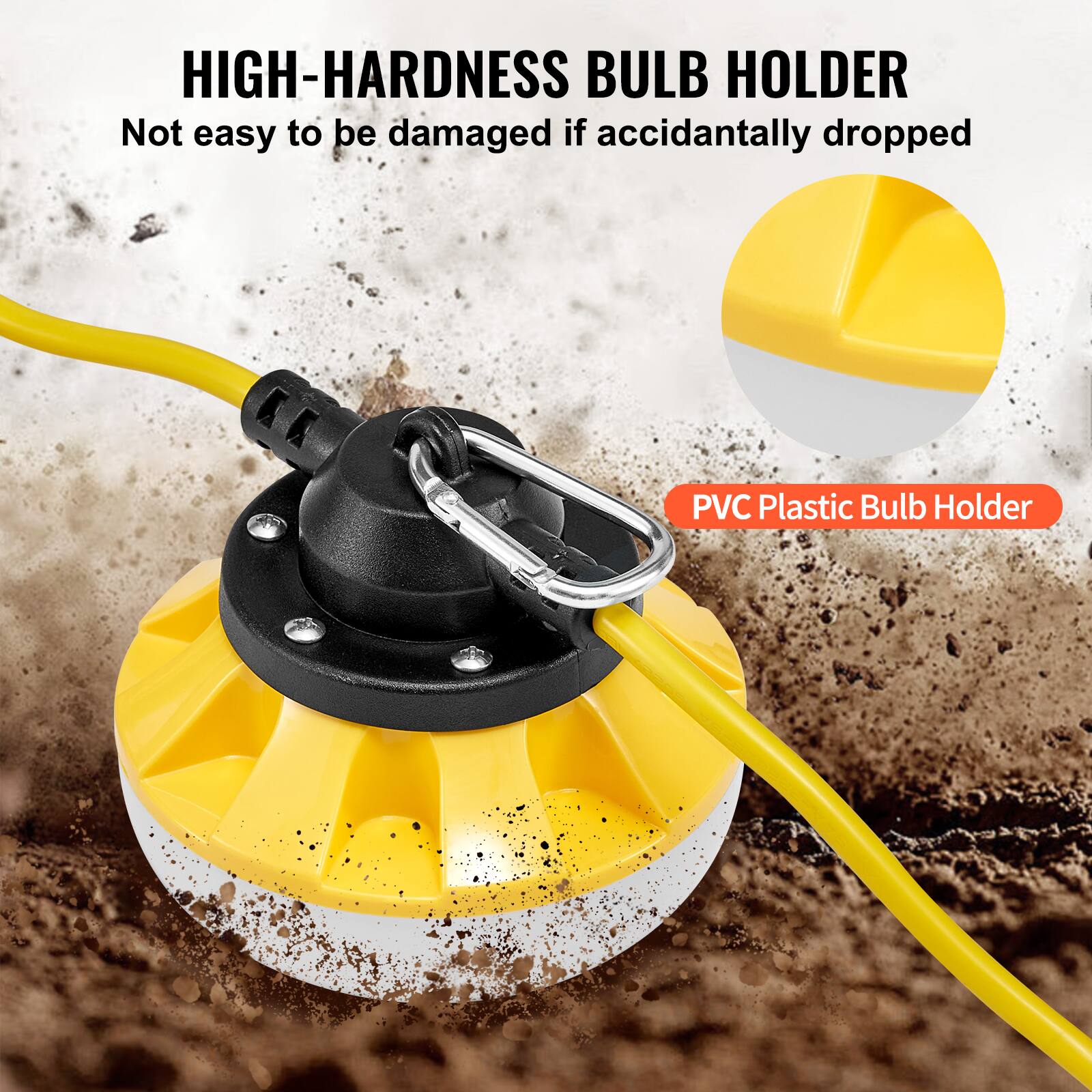 HIGH-HARDNESS BULB HOLDER  
Not easy to be damaged if accidentally dropped  

PVC Plastic Bulb Holder
