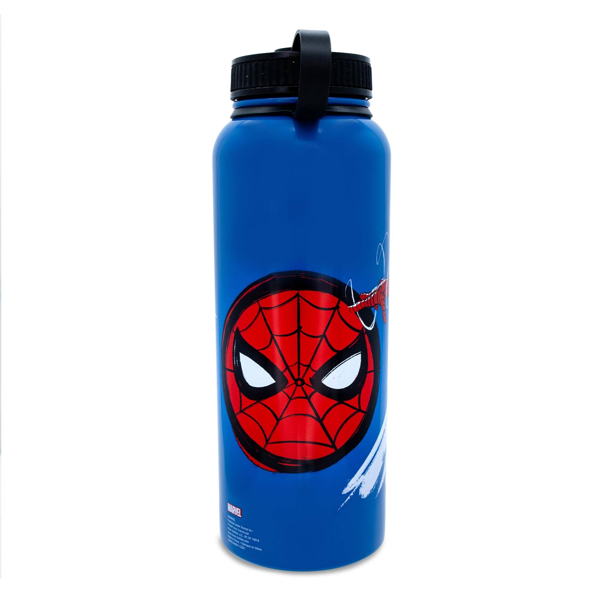 Alt View 1. Marvel - Marvel Comics Spider-Man Stainless Steel Water Bottle | Holds 42 Ounces - Blue.