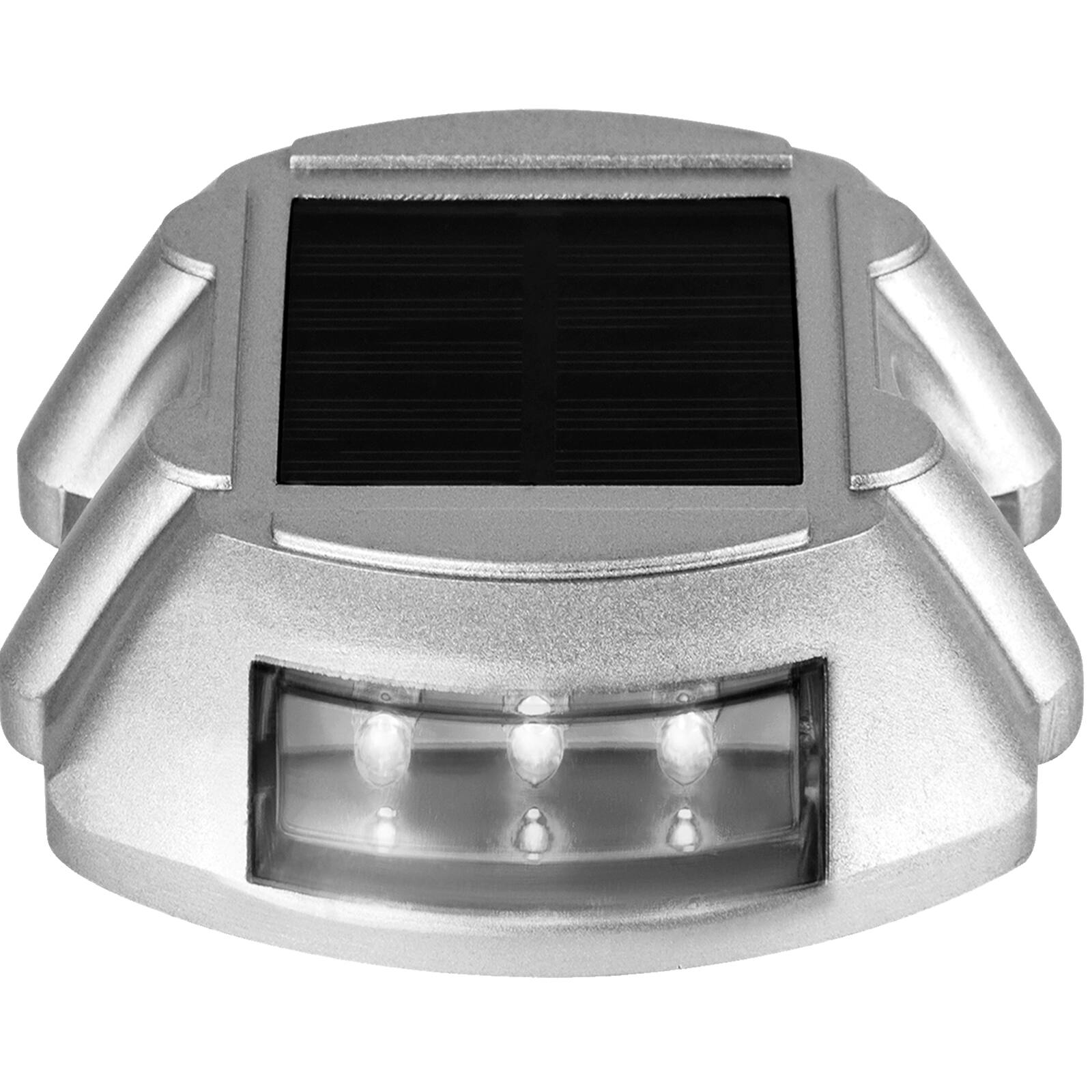 Alt View 5. VEVOR - Driveway Lights 24-Pack Solar Driveway Lights Bright White with Screw Solar Deck Lights Outdoor Wireless Dock Lights - Sliver.