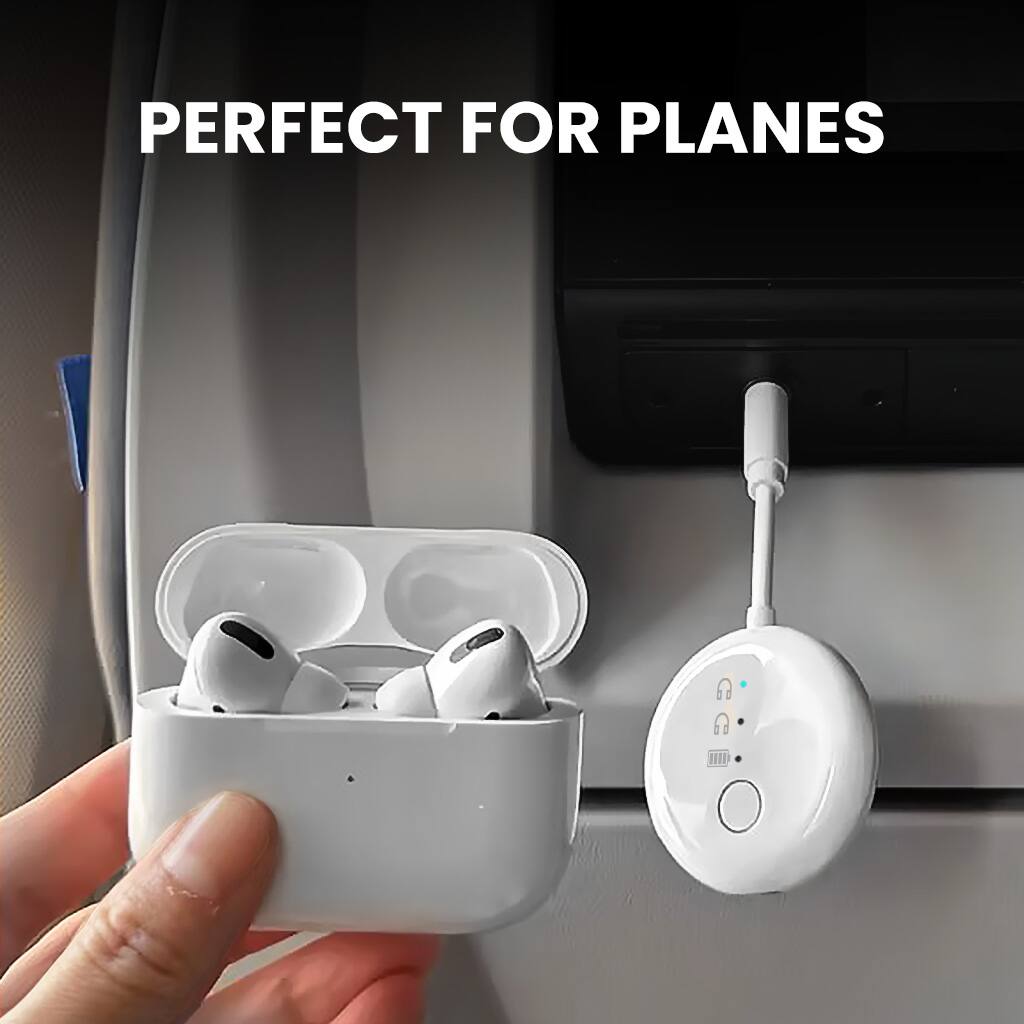 Angle. Avantree - SoundJet R1 – 25Hr Airplane Bluetooth Adapter for All AirPods (Pro/Max).