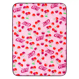 Silver Buffalo - Coca-Cola Cherry Coke Logo Collage Fleece Throw Blanket | 45 x 60 Inches - Red