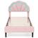 Front. Costway - Twin Size Upholstered LED Bed Frame Soft Velvet Platform Bed with Flower Headboard - Pink.