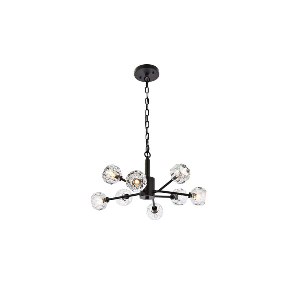 Elegant Lighting - Graham 8 Light Pendant in Black - Black And Clear price history on PriceWatchPro