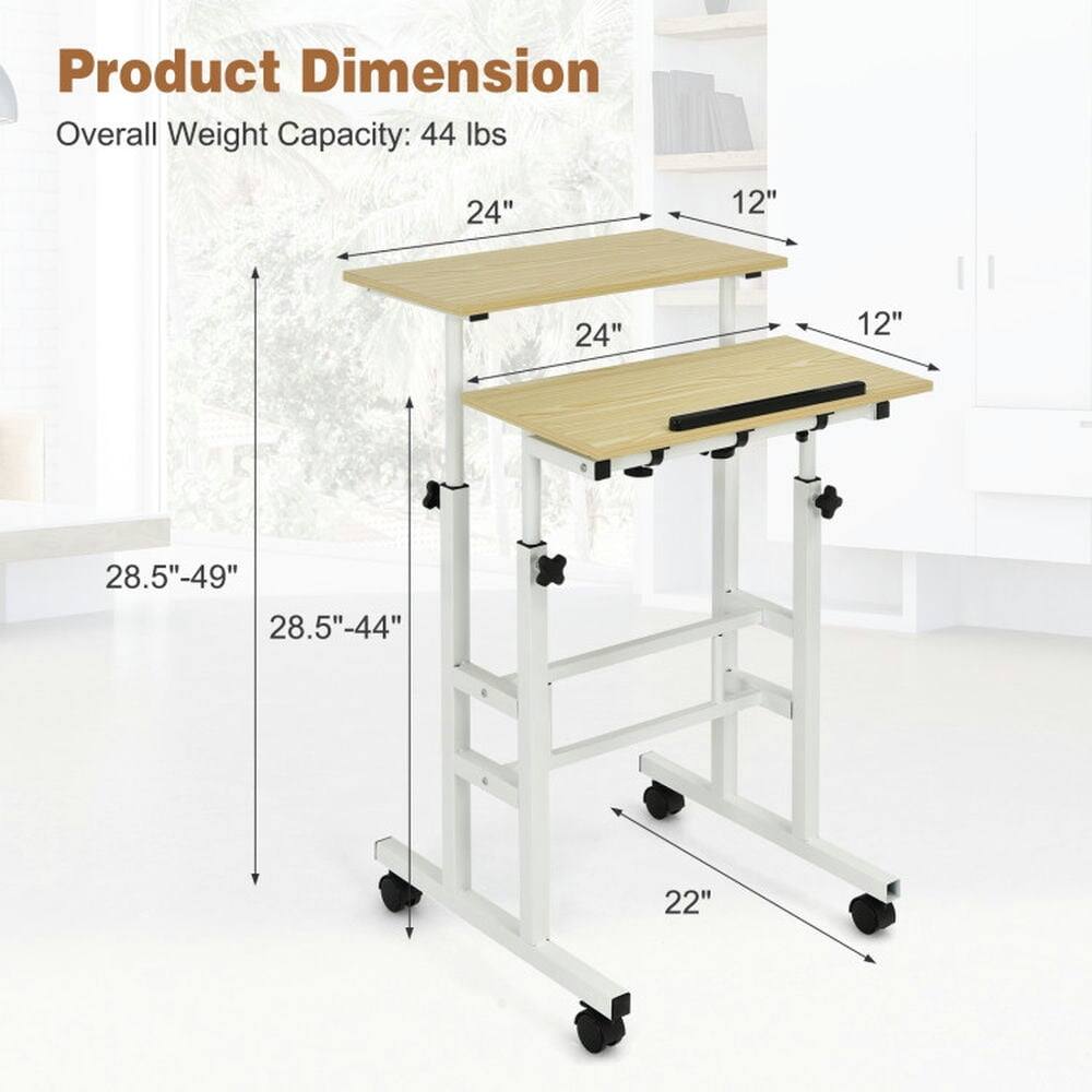 Product Dimension  
Overall Weight Capacity: 44 lbs  
24" x 12"  
24" x 12"  
28.5"-49"  
28.5"-44"  
22"