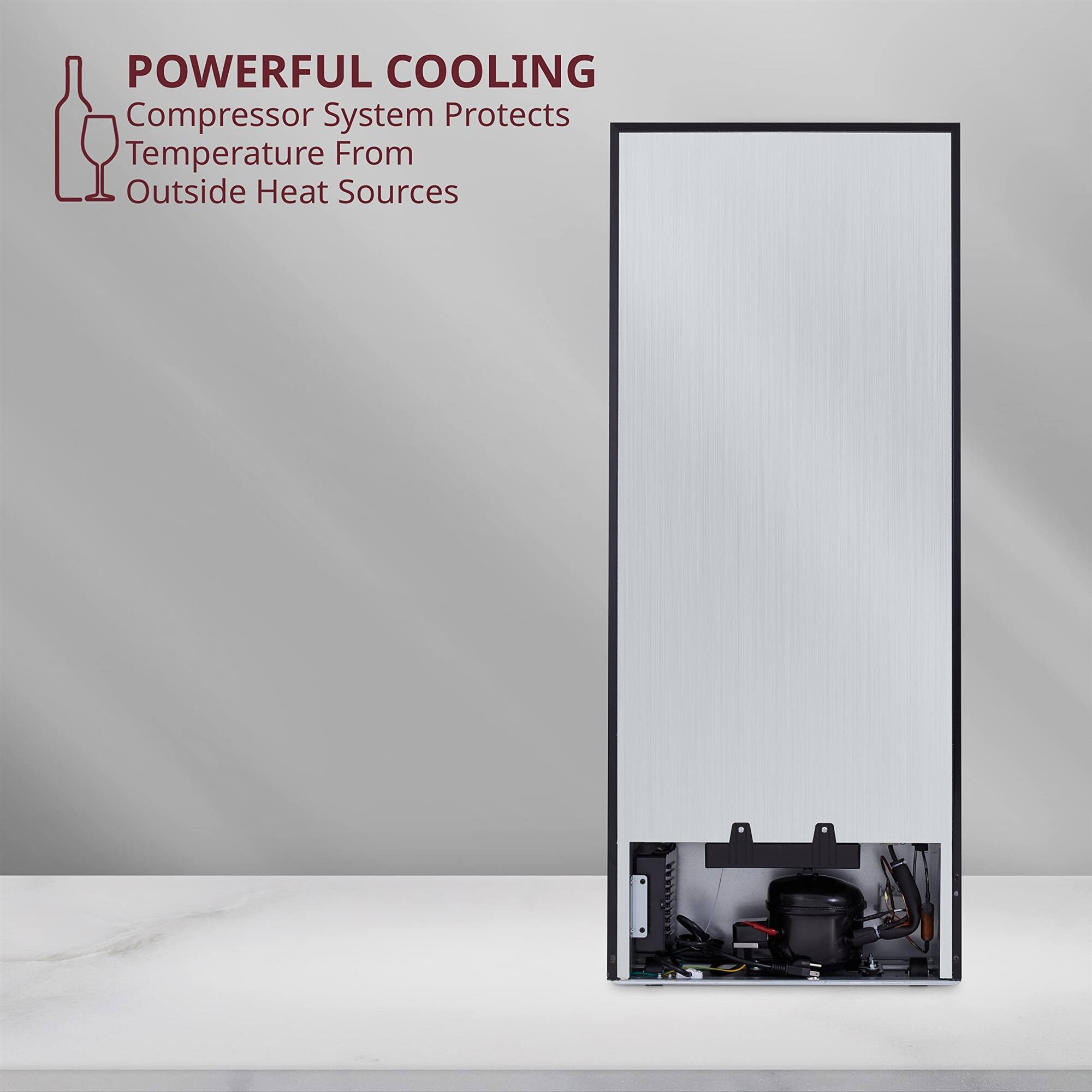 POWERFUL COOLING  
Compressor System Protects Temperature From Outside Heat Sources