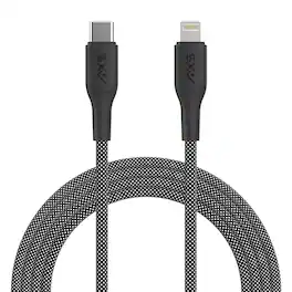 AXS - PROCharge USB-C to Lightning Braided Cable 8FT - Black/White