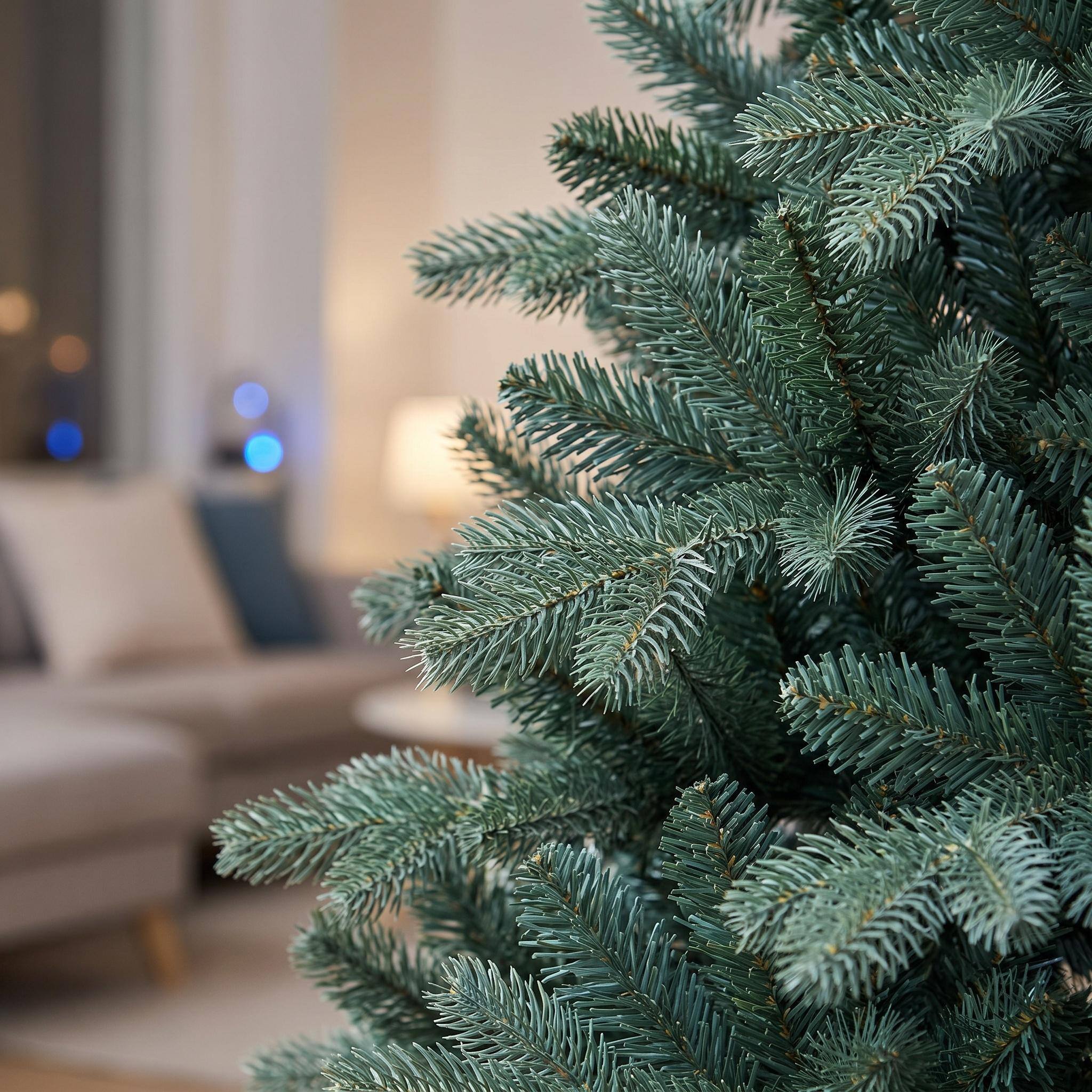 Alt View 6. Forest'nSky - 5 ft. Blue-Green Tint PE/PVC Christmas Tree with 854 Tips Hinged Branch Design and Metal Stand - Blue+Green.