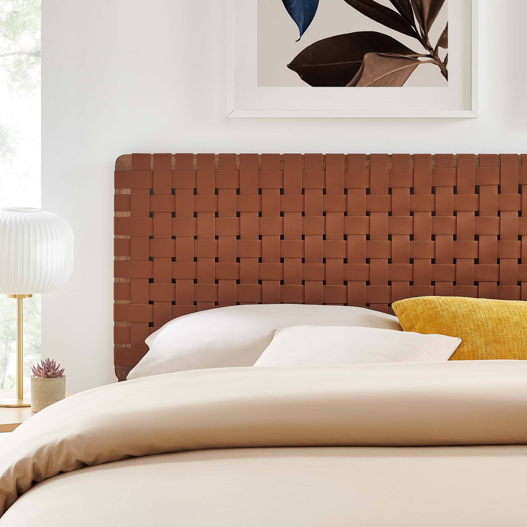 Alt View 4. Modway - Sparta Weave Vegan Leather King Headboard by Modway - Brown.