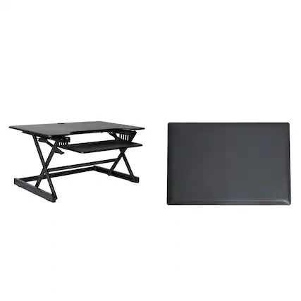 Front. Rocelco - 40" Large Height Adjustable Standing Desk - Black.