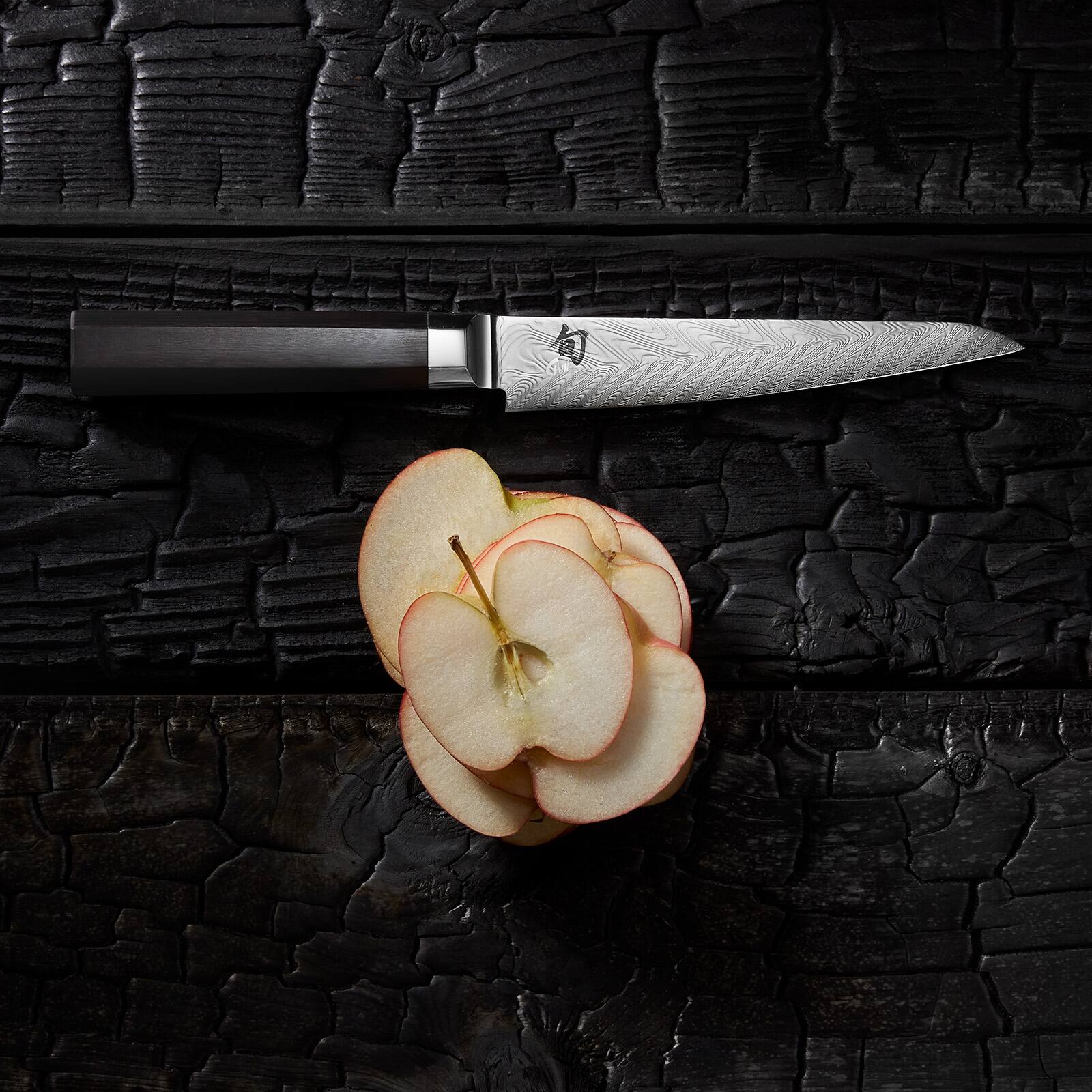 Alt View 3. Shun - Dual Core 6-Inch Utility Butcher Knife VG0019 - Black.