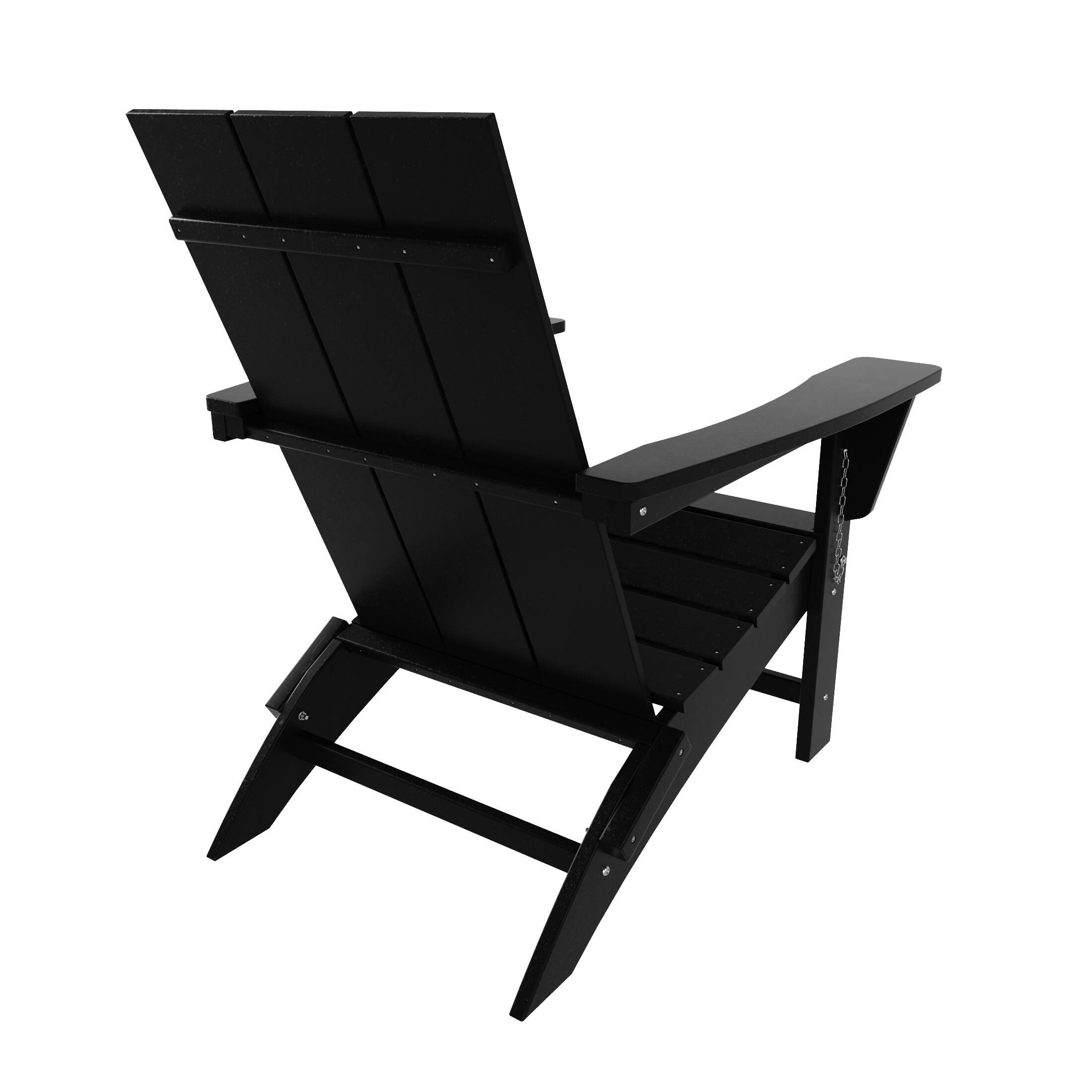 Alt View 1. WestinTrends - WestinTrends Ashore Outdoor HDPE Modern Folding Adirondack Chair - Black.