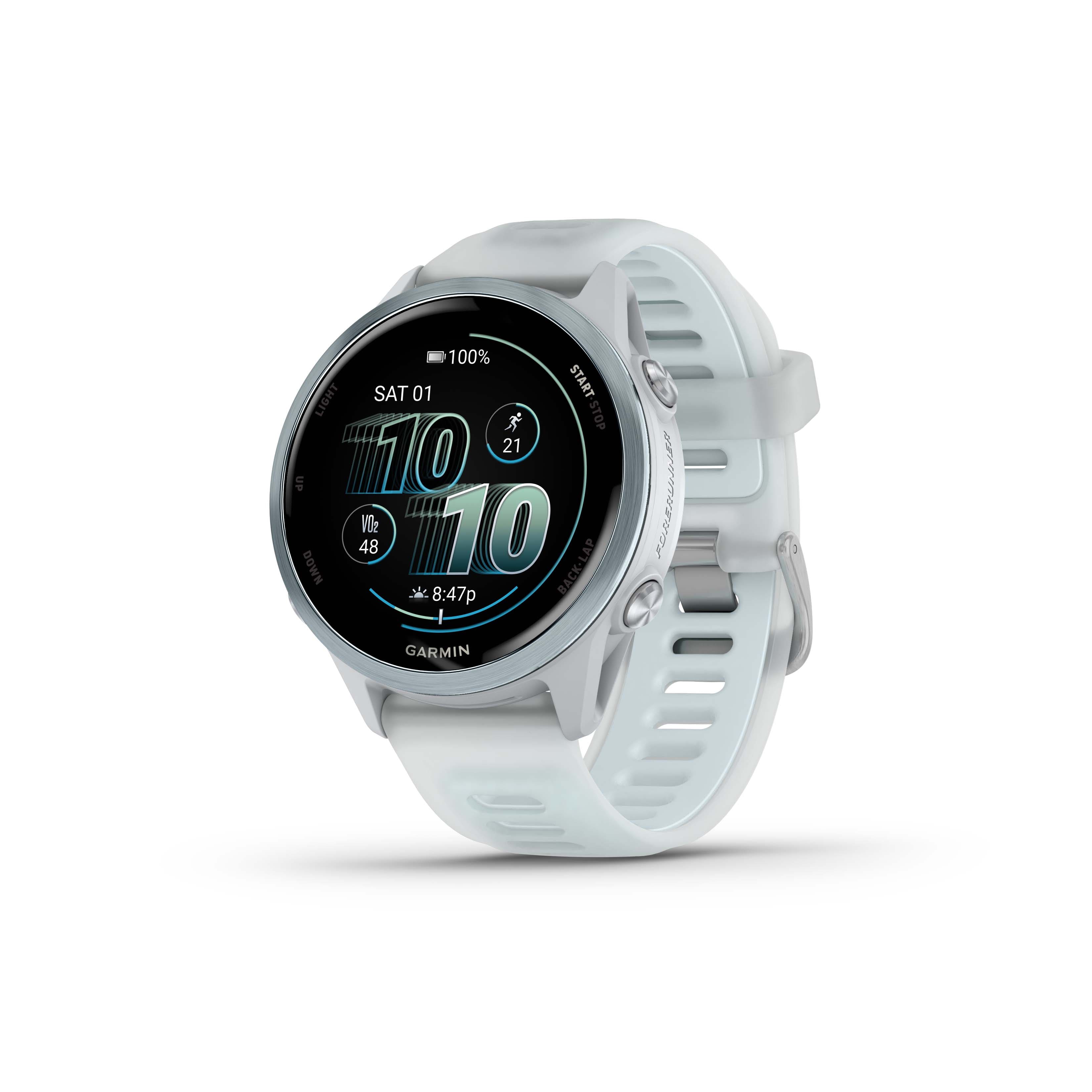 Garmin - Forerunner 570 GPS Smartwatch 42 mm Aluminum - Cloud Blue Aluminum - (2025) - Front_Zoom