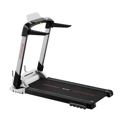 Front. OVICX - OVICX Quiet Portable Folding Flex Treadmill w/ Bluetooth & Fitness Tracking App - Red.