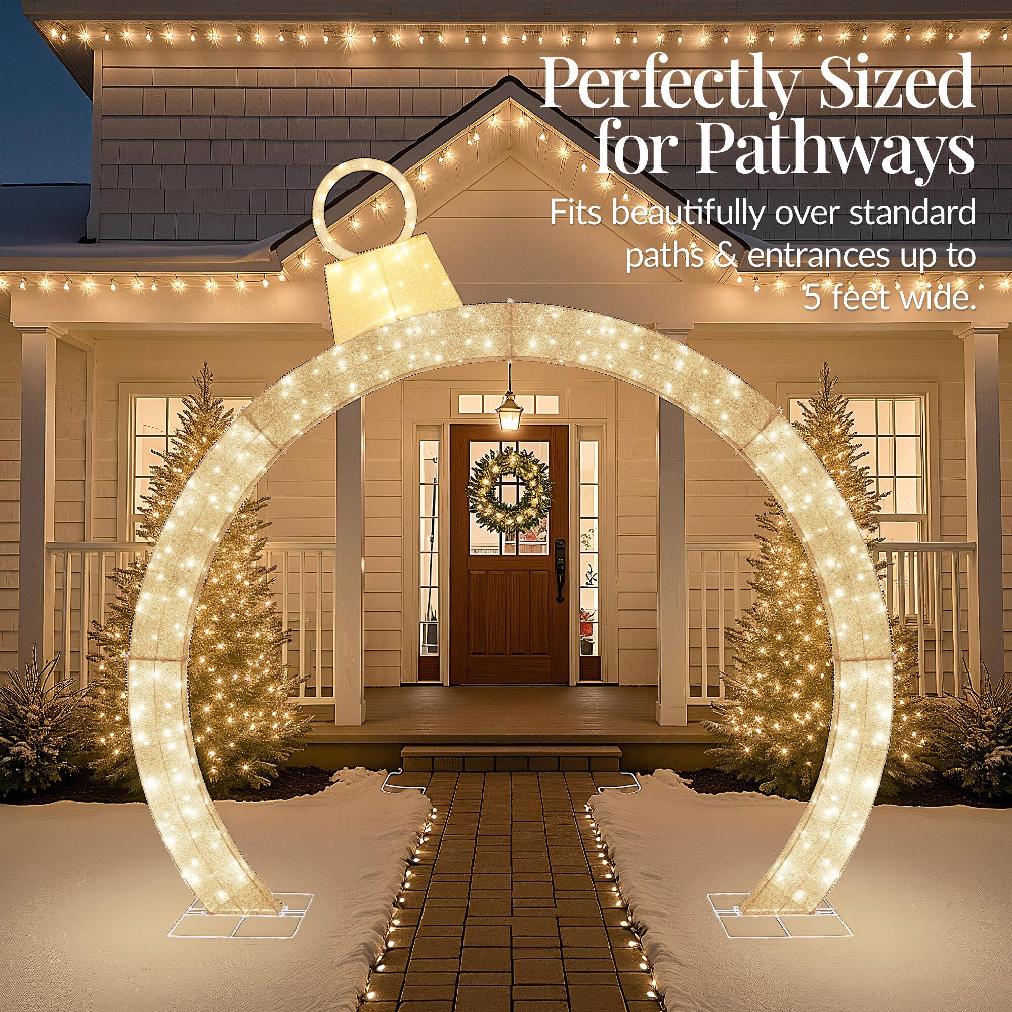 Perfectly Sized for Pathways  
Fits beautifully over standard paths & entrances up to 5 feet wide.