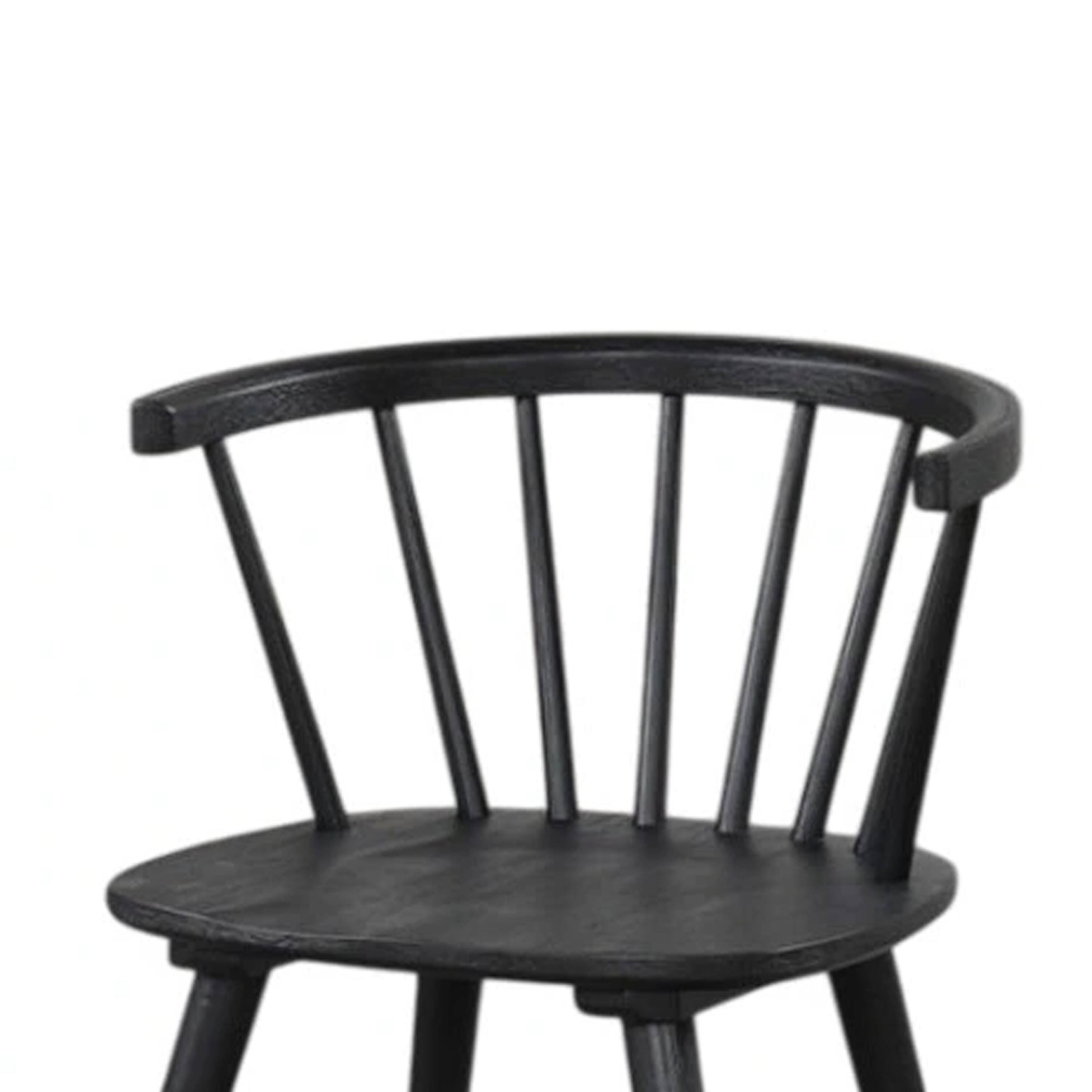 Alt View 2. Manhattan Lane - Yely Side Dining Chair Set of 2, Spindle Back, Shaker Legs - Black.
