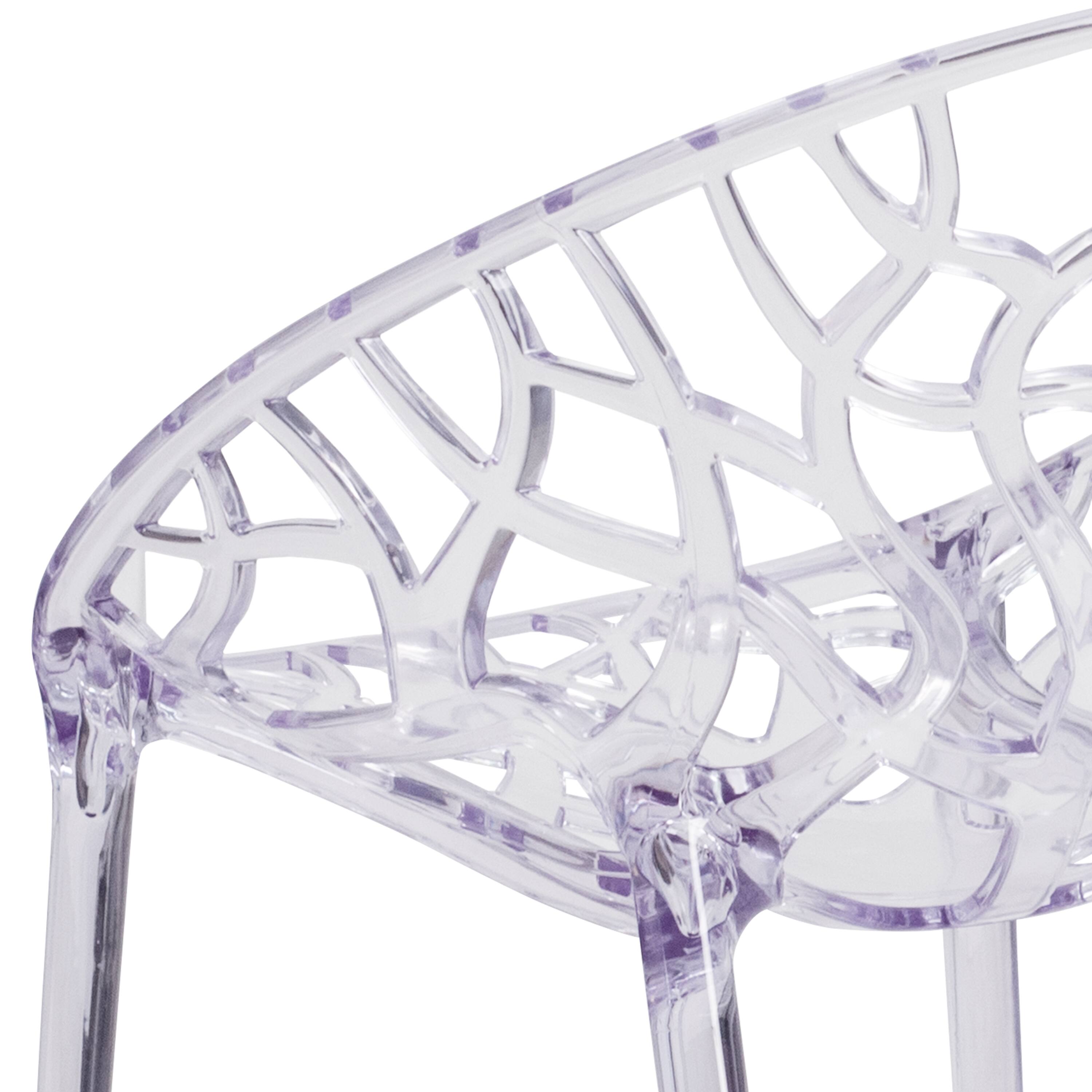 Alt View 8. Emma + Oliver - 4 Pack Transparent Stacking Side Chair - Clear.