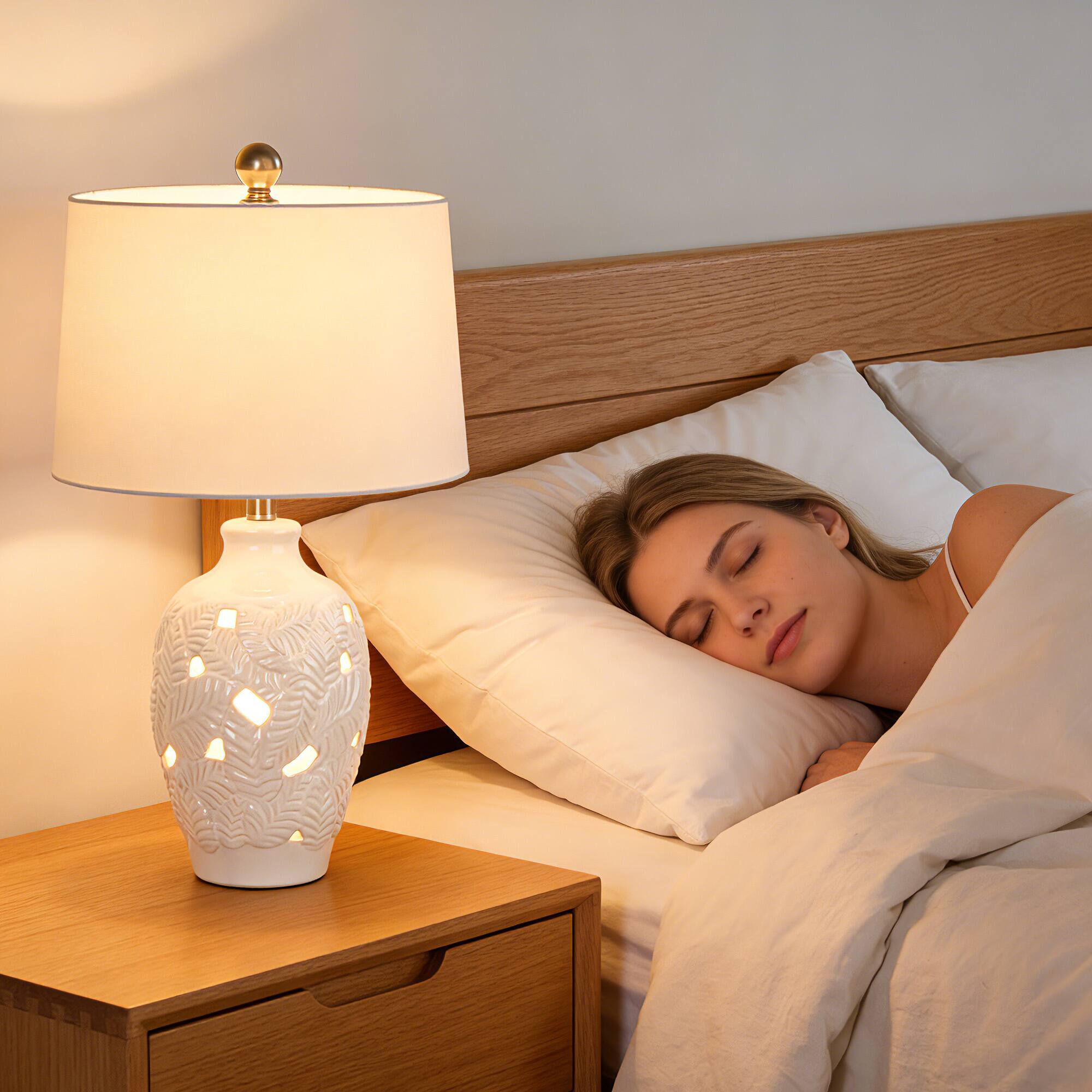 Alt View 2. partphoner - Modern Ceramic Table Lamp - White.