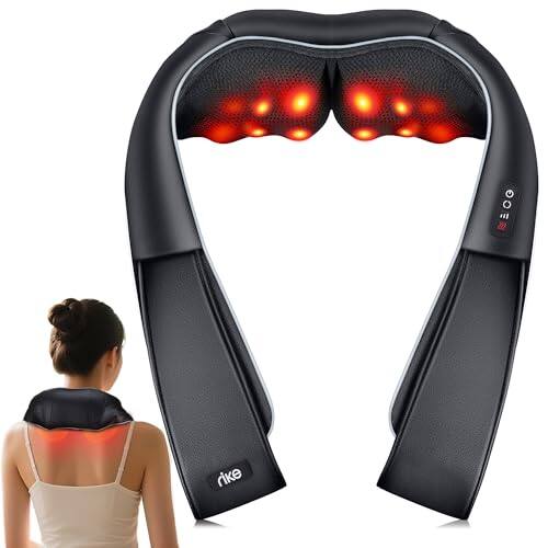 Front. DORLUKFU - Shiatsu Neck Massager with Heat, Electric Back Massager for Pain Relief Deep Tissue 3D Kneading Massage Pillow for Home,.
