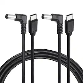 Unique Bargains - USB C to DC Power Cable, 12V 3A 36W, 5.5x2.1mm, PD Trigger for Laptop/Monitor/Security Camera, 2pcs - Black