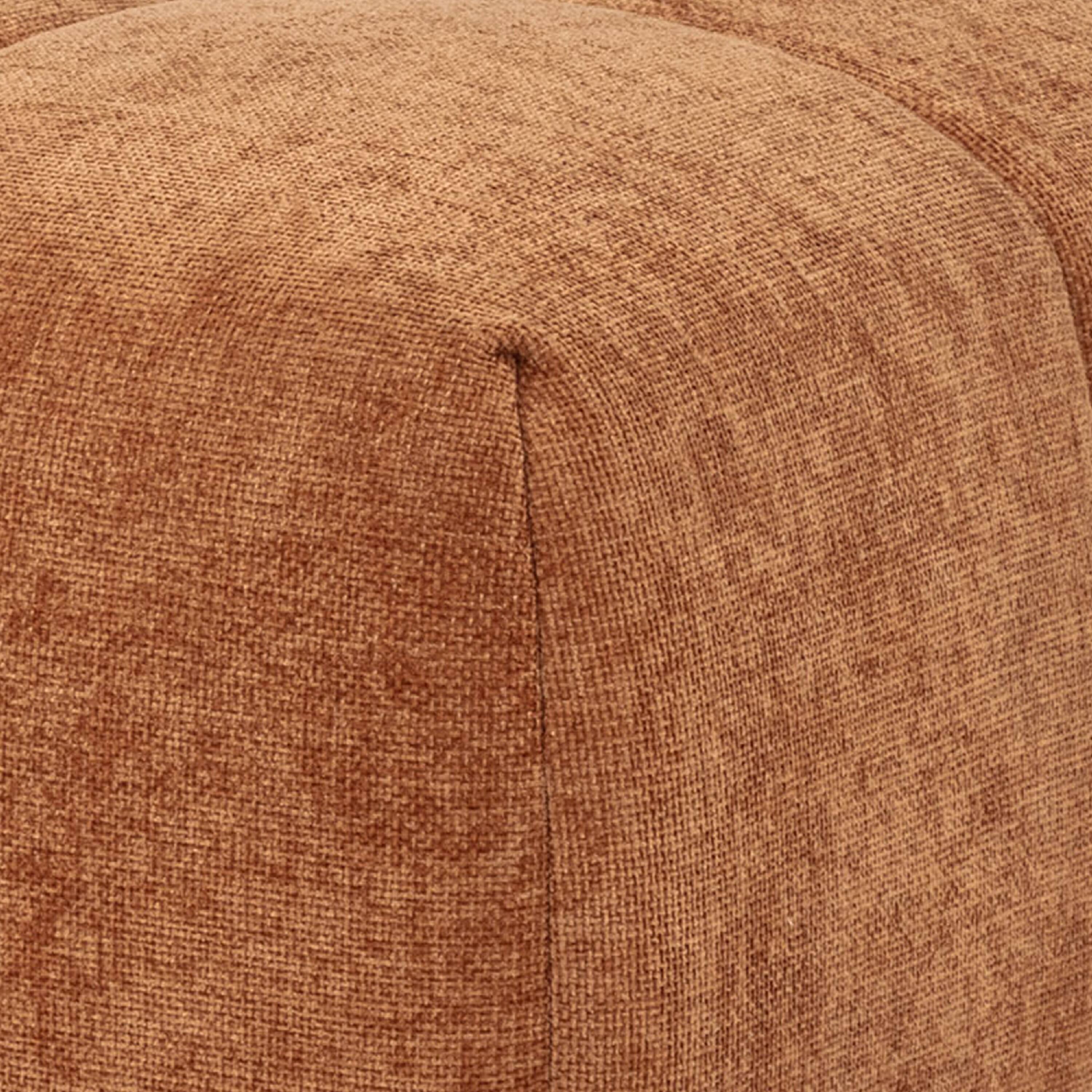 Alt View 4. Manhattan Lane - Hecy Ottoman, Grid Tufted, Plush Orange Upholstery, 39 Inch - Orange, Black.