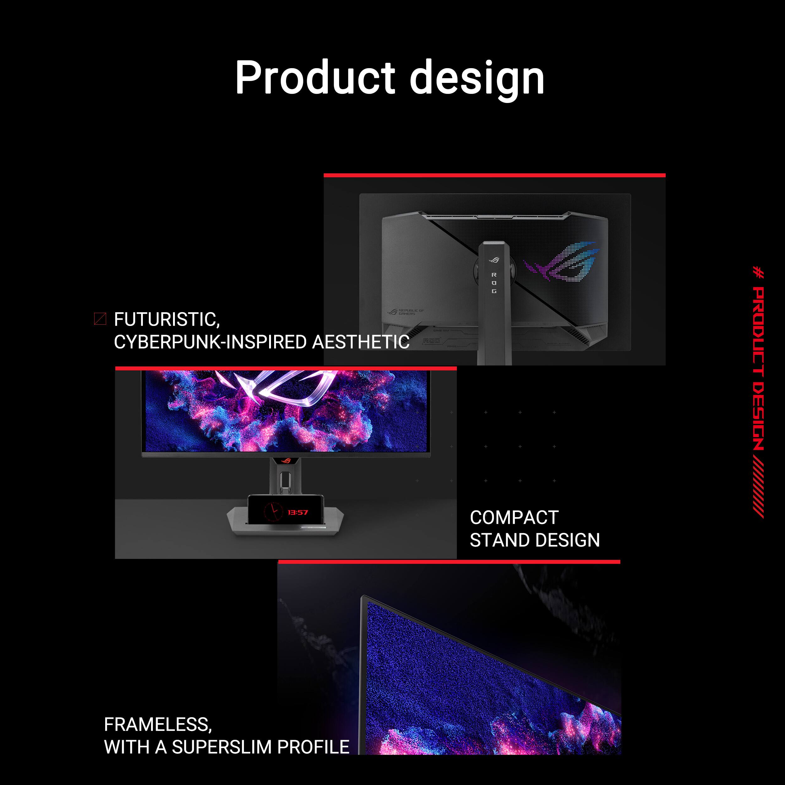 Product Design: Futuristic, Cyberpunk-Inspired Aesthetic + Compact Stand Design.