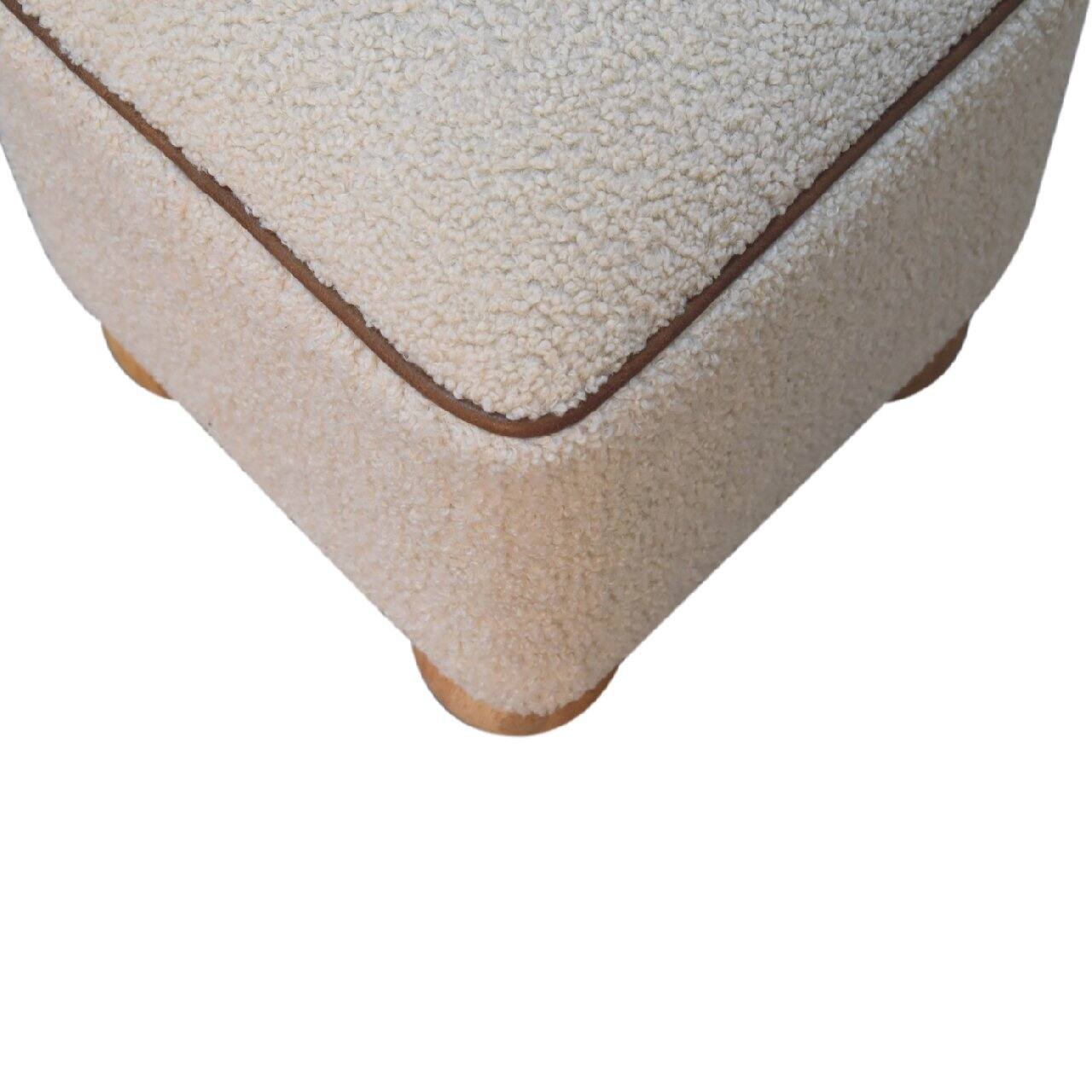 Alt View 2. Artisan Furniture - Artisan Furniture Serenity Footstool with Ball Feet, Beige and Brown - Brown.