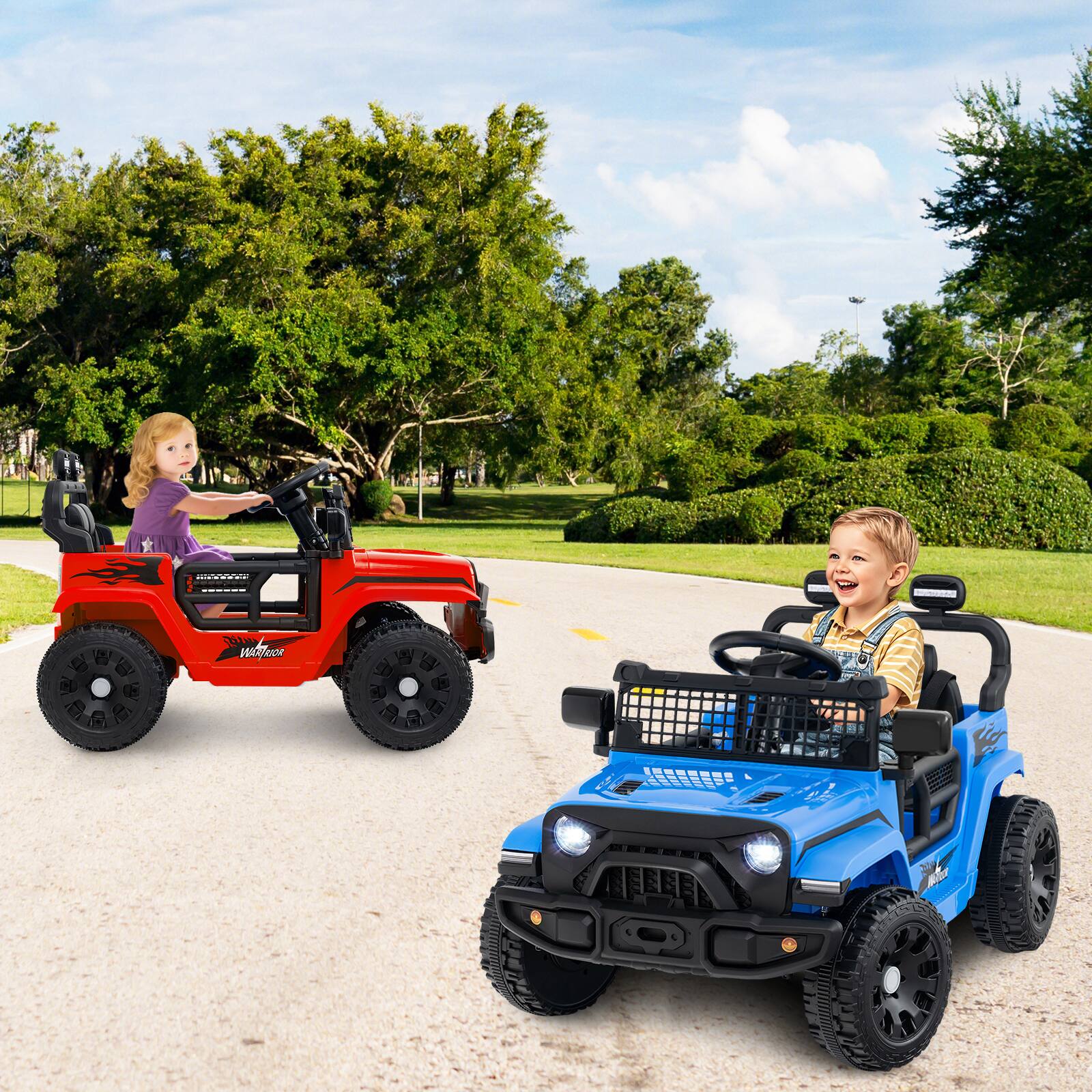Alt View 8. Gymax - Gymax Kids Ride on Car Truck 12V Battery Powered Electric Vehicle w/ Foldable Mirrors Red - Red.