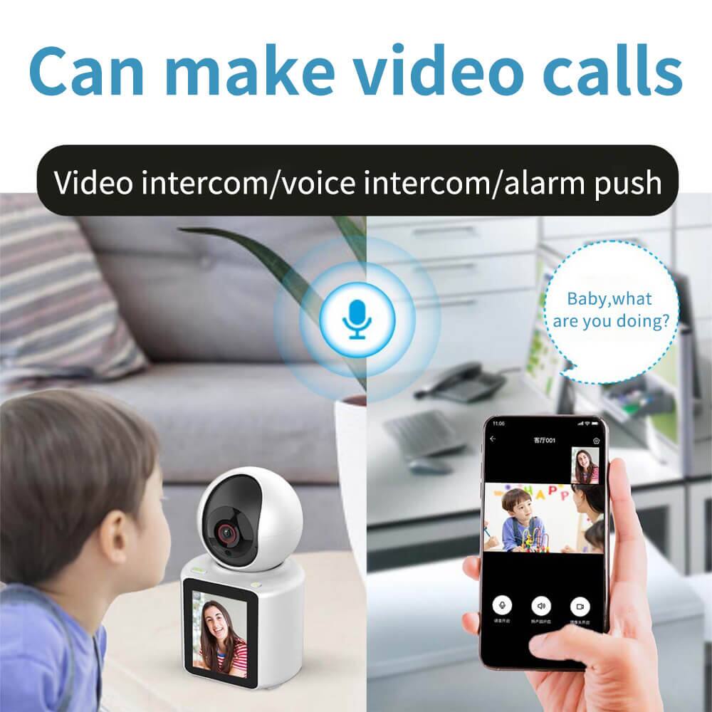 Can make video calls  
Video intercom/voice intercom/alarm push  
Baby, what are you doing?