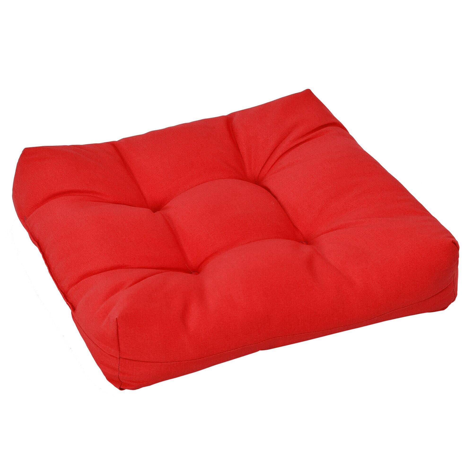 Alt View 6. Gymax - Gymax Set of 2 Square Seat Chair Cushion Pad Waterproof Indoor Outdoor Red - Red.