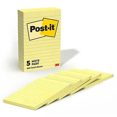 Post-it Note
5 Pads
500 Total Sheets
3M